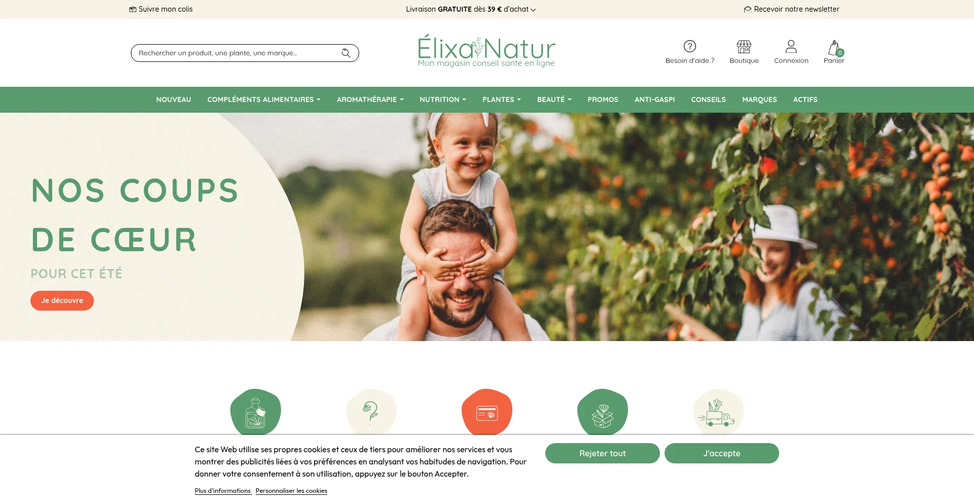 Website screenshot of Elixanatur.com