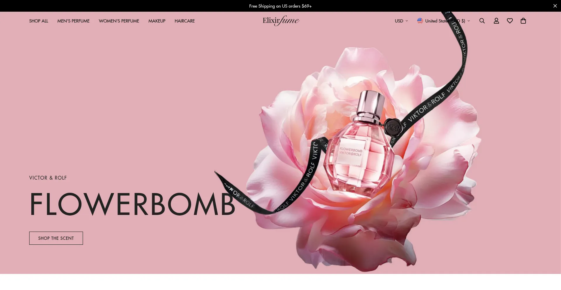 Website screenshot of Elixirfume.com