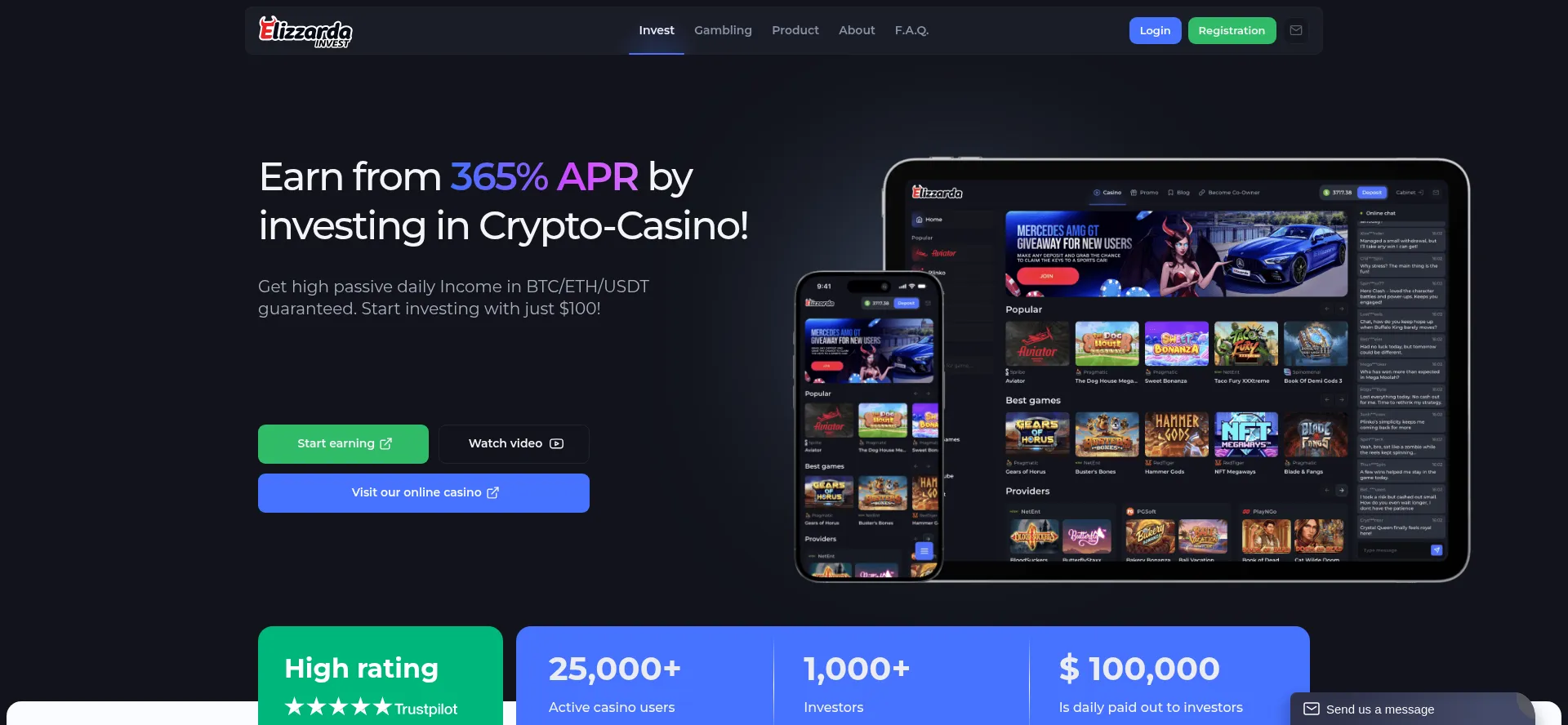 Website screenshot of Elizzarda.com