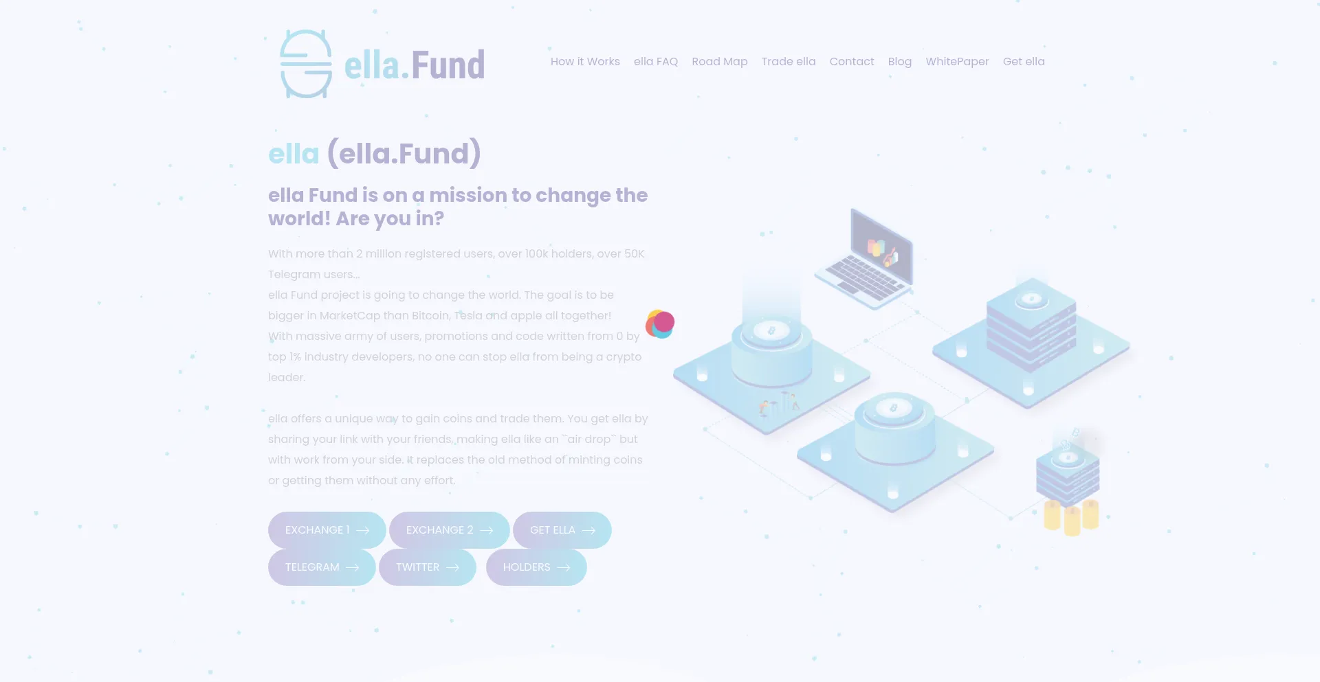 Website screenshot of Ella.fund
