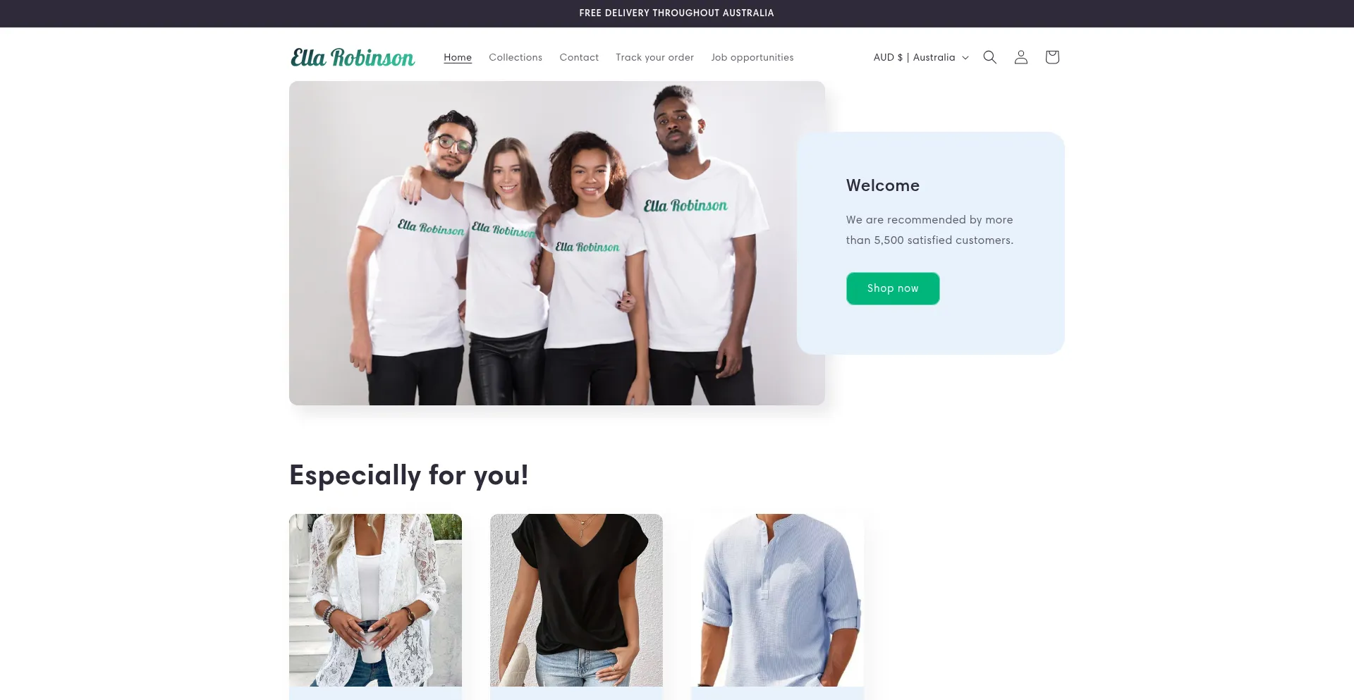 Website screenshot of Ella-robinson.com