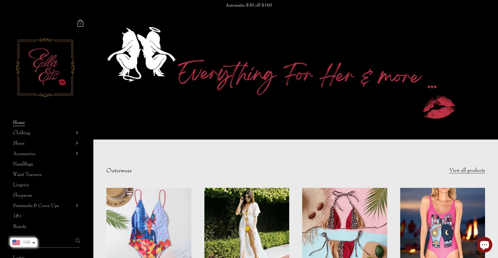 Website screenshot of Ellaetc.shop