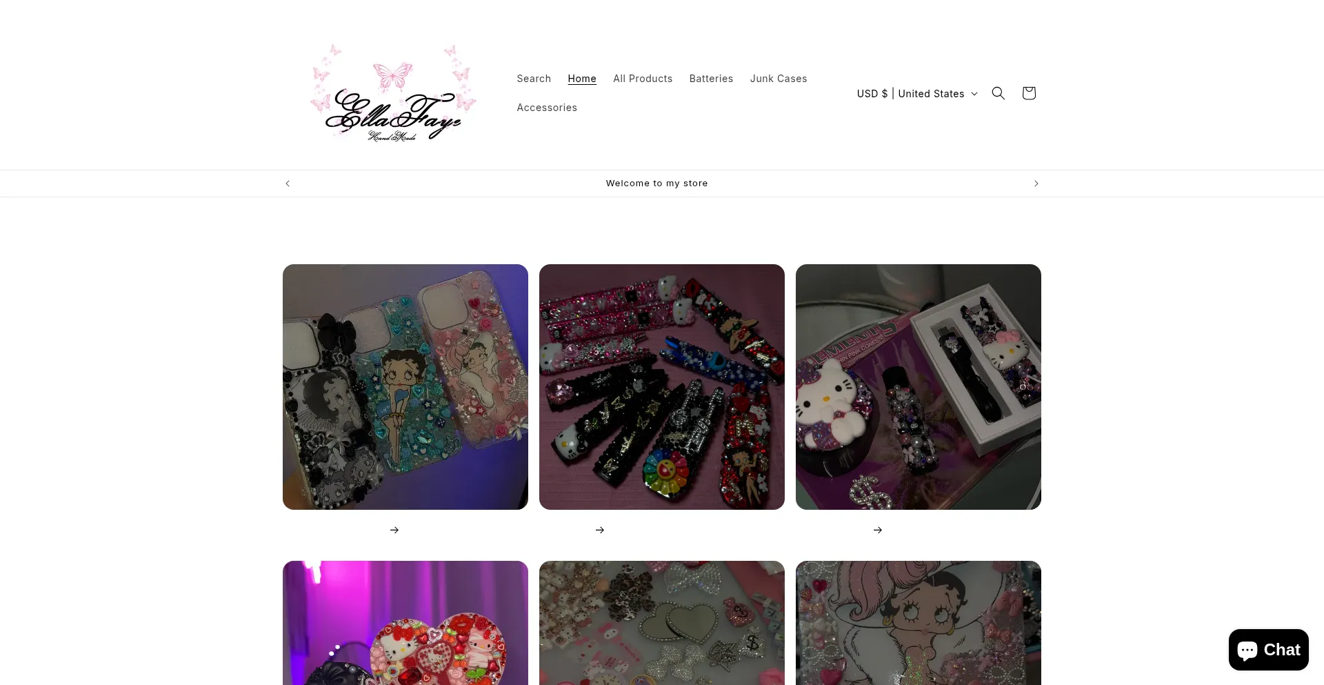 Website screenshot of Ellafaye.com