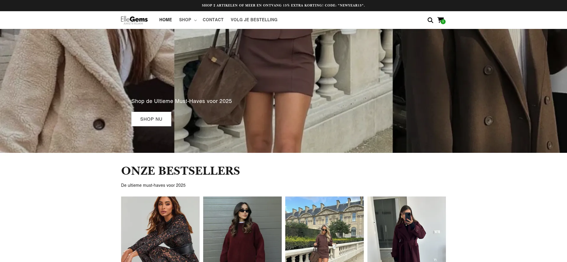 Website screenshot of Ellegems.nl