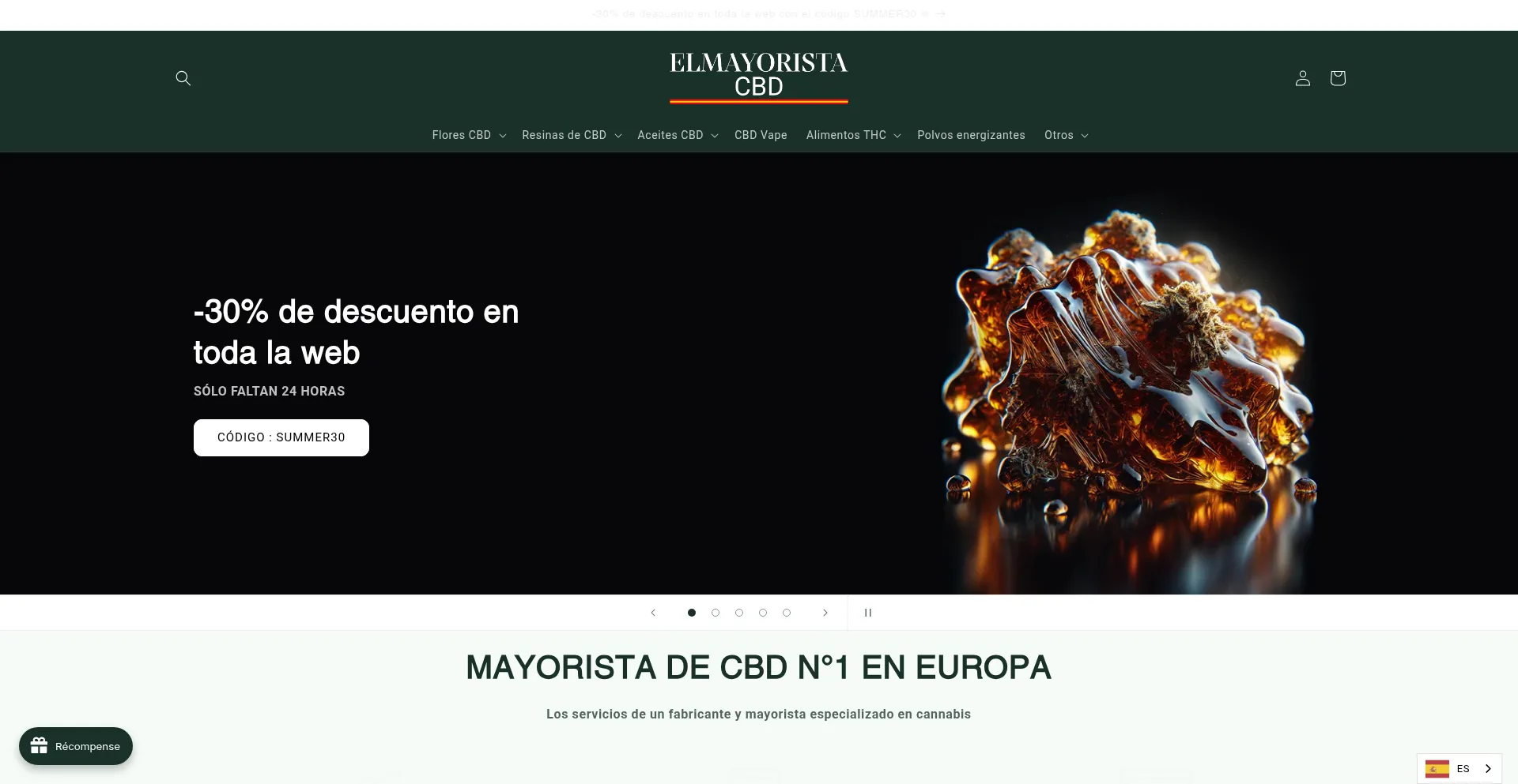 Website screenshot of Elmayoristacbd.es