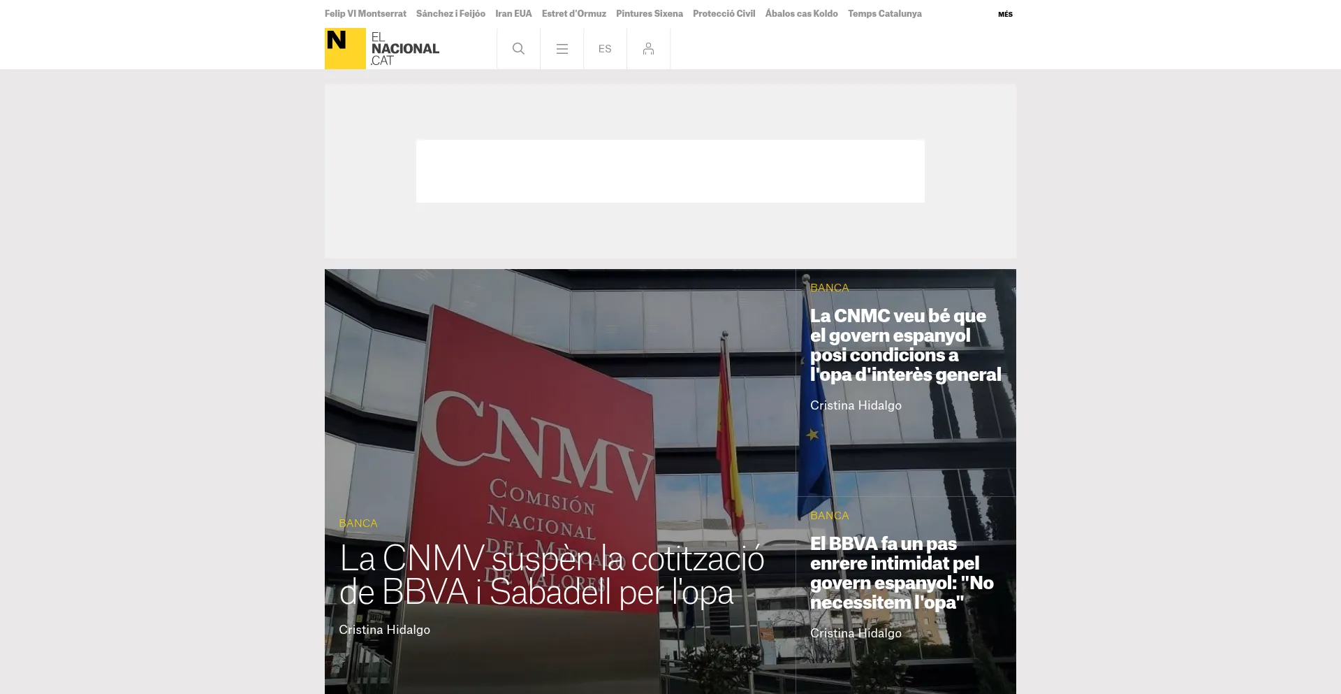 Website screenshot of Elnacional.cat