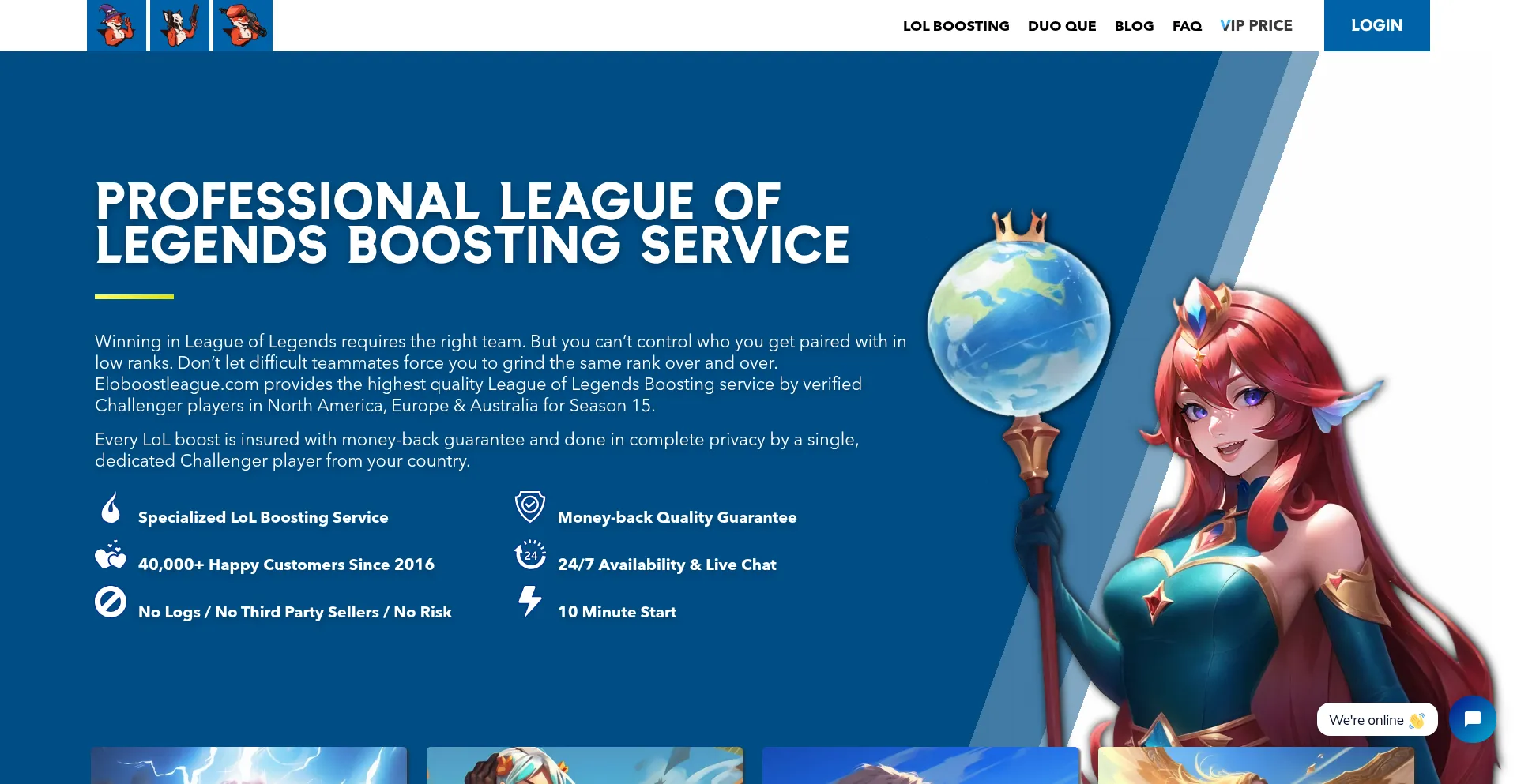 Eloboostleague.com Screenshot