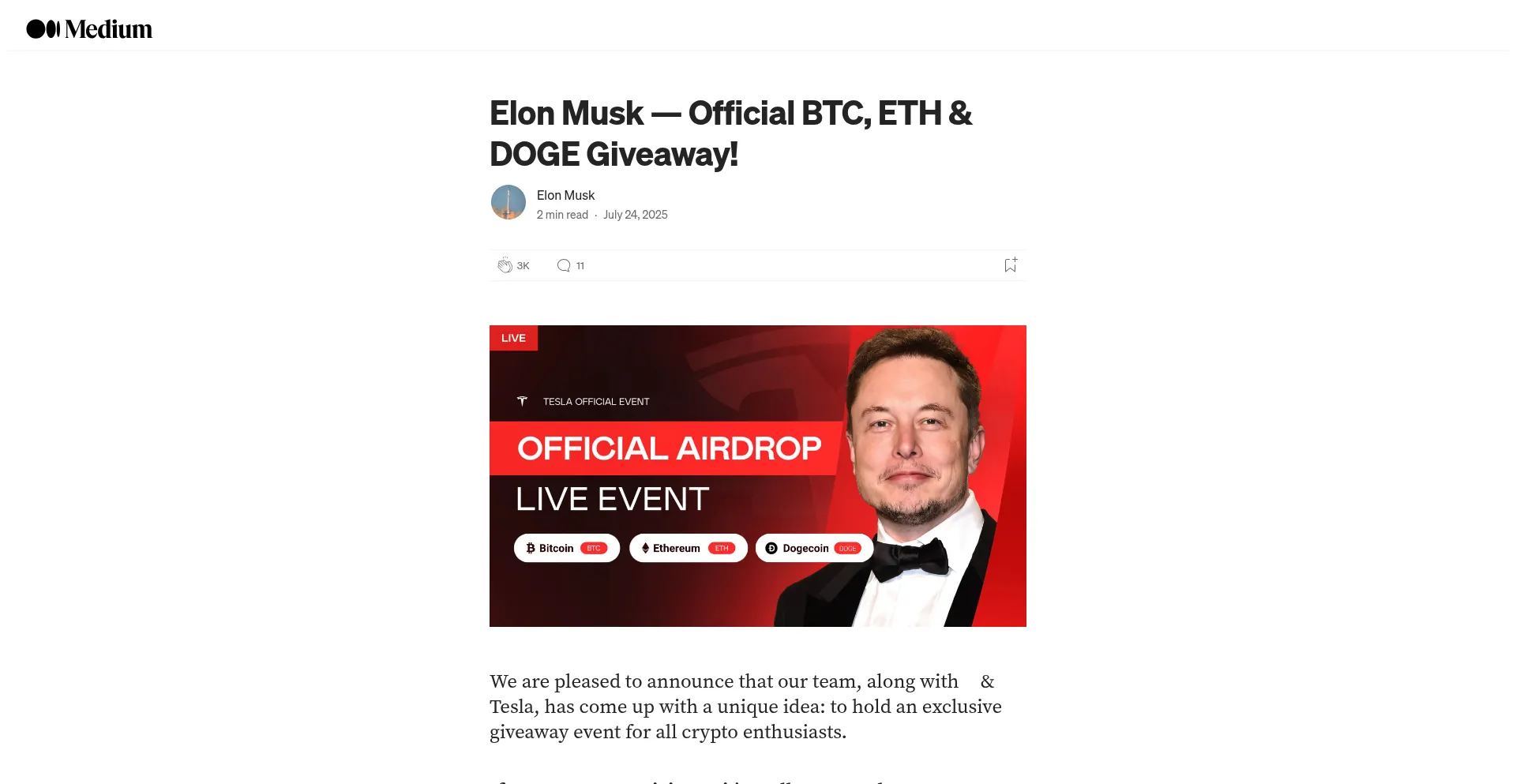 Website screenshot of Elon-event.us