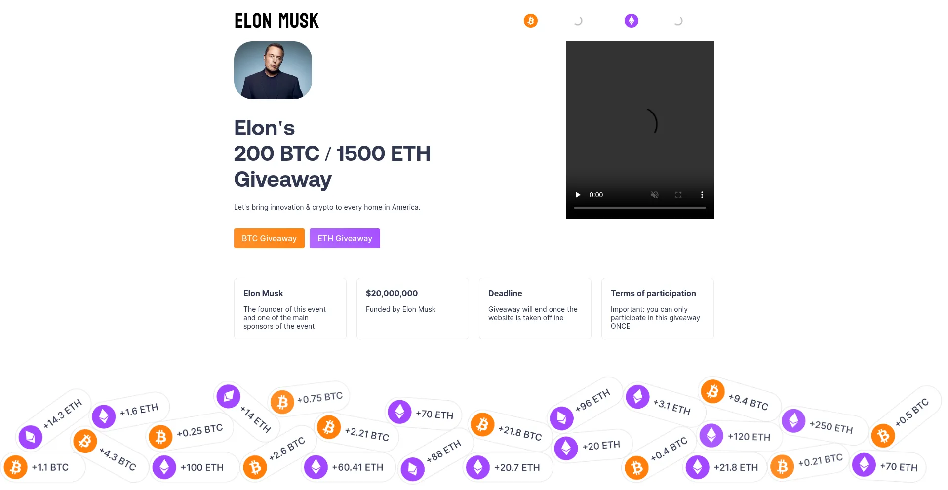 Website screenshot of Elonred.com