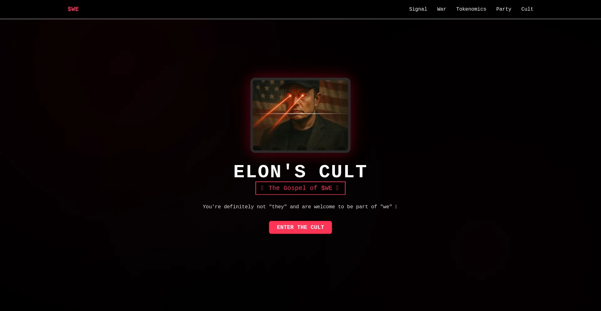 Website screenshot of Elonscult-we.xyz