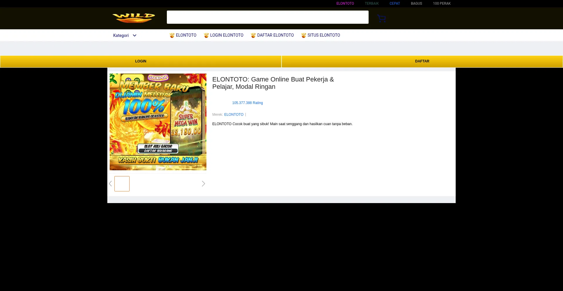 Website screenshot of Elontotos.cfd