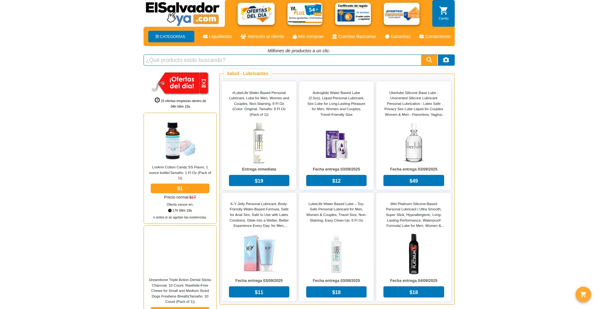 Website screenshot of Elsalvadorya.com