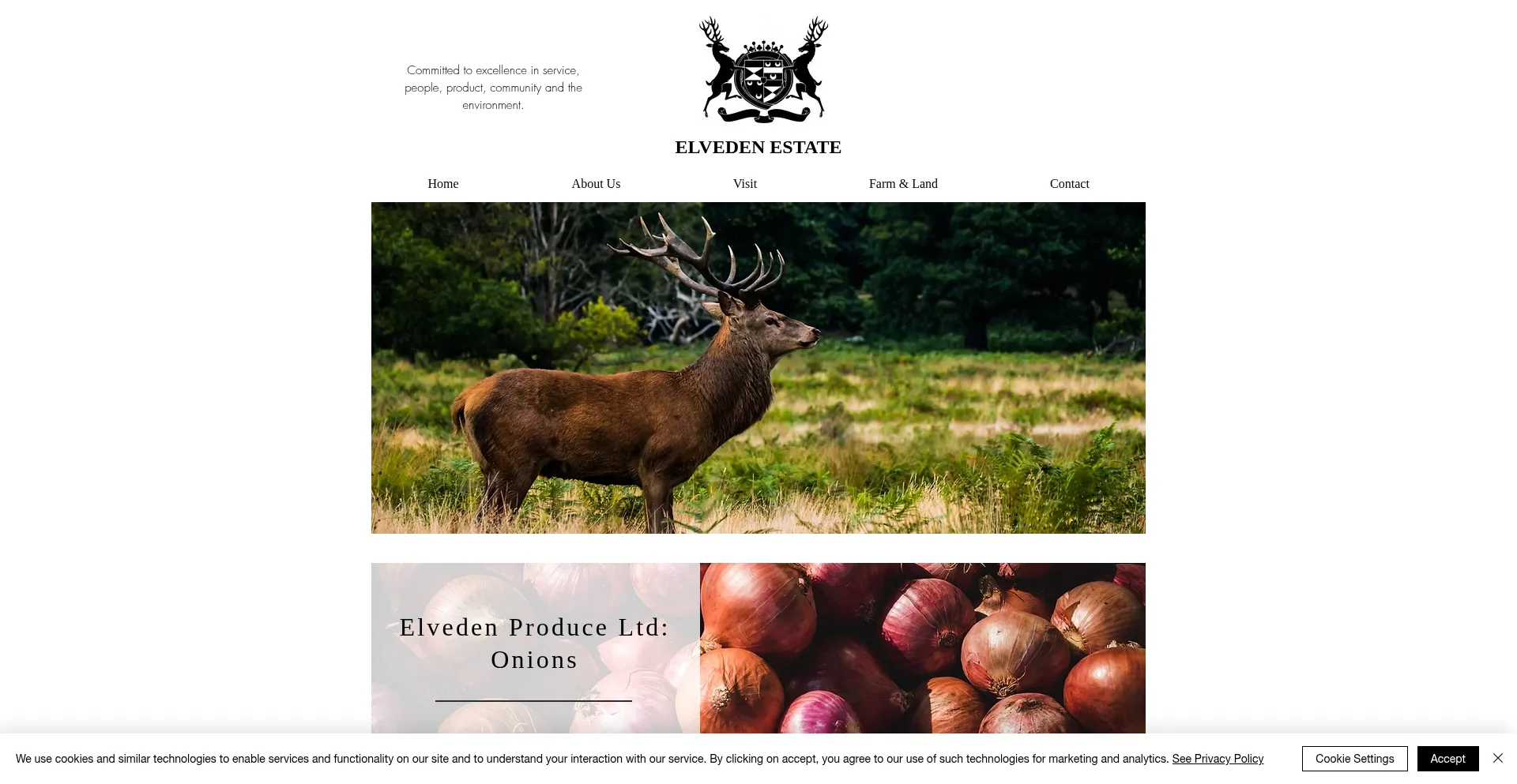 Website screenshot of Elveden.com