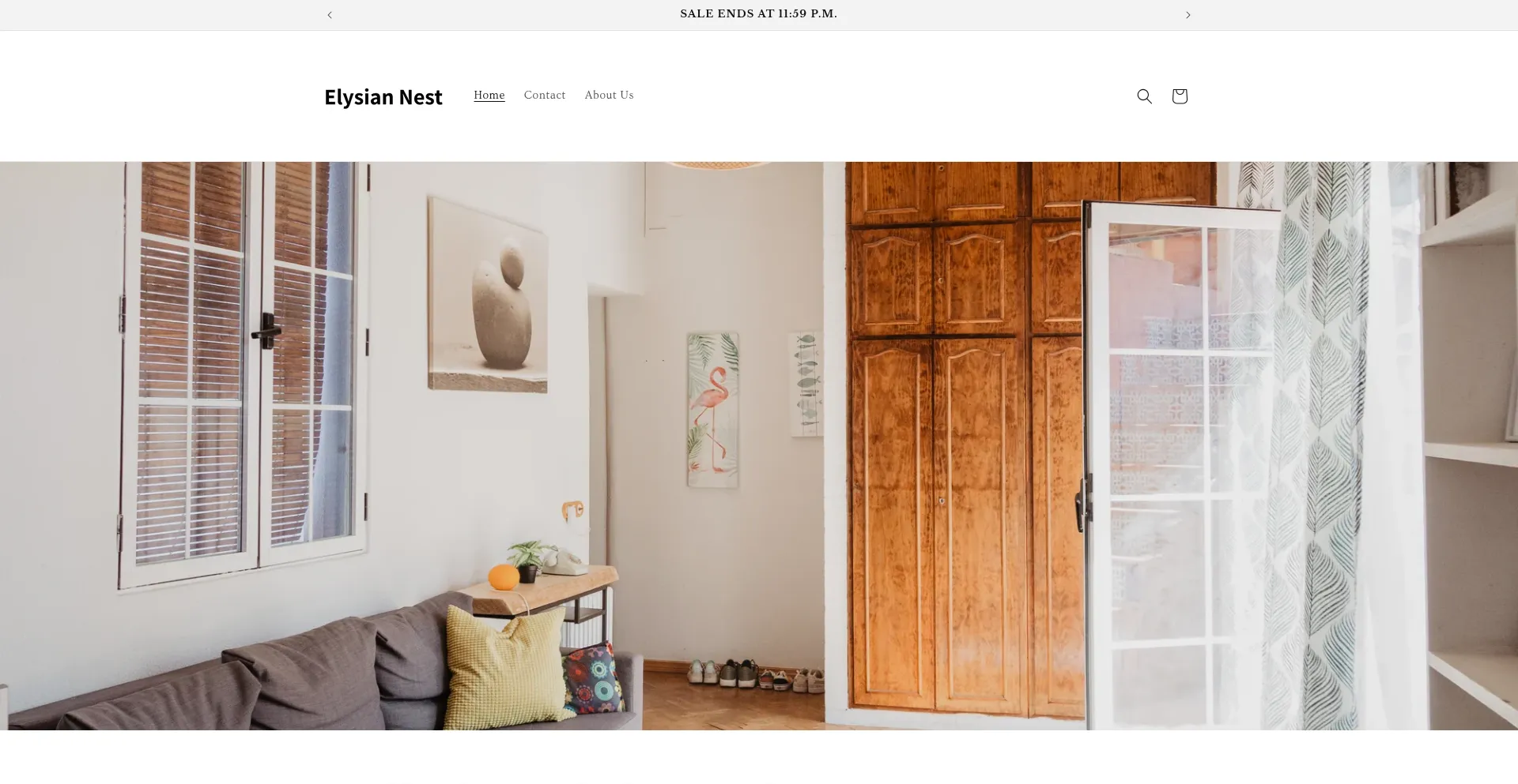 Website screenshot of Elysian-nest.com
