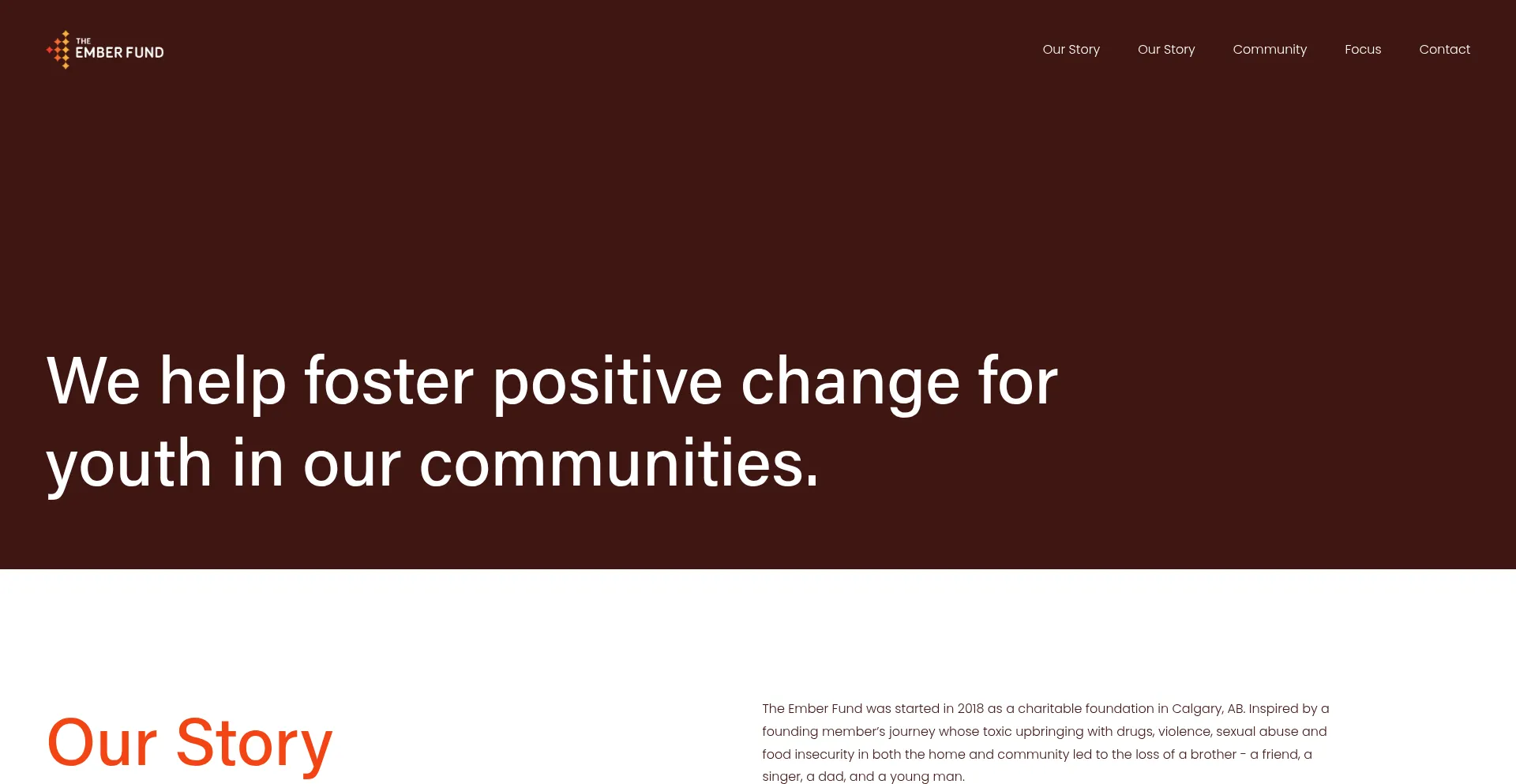 Website screenshot of Emberfund.com