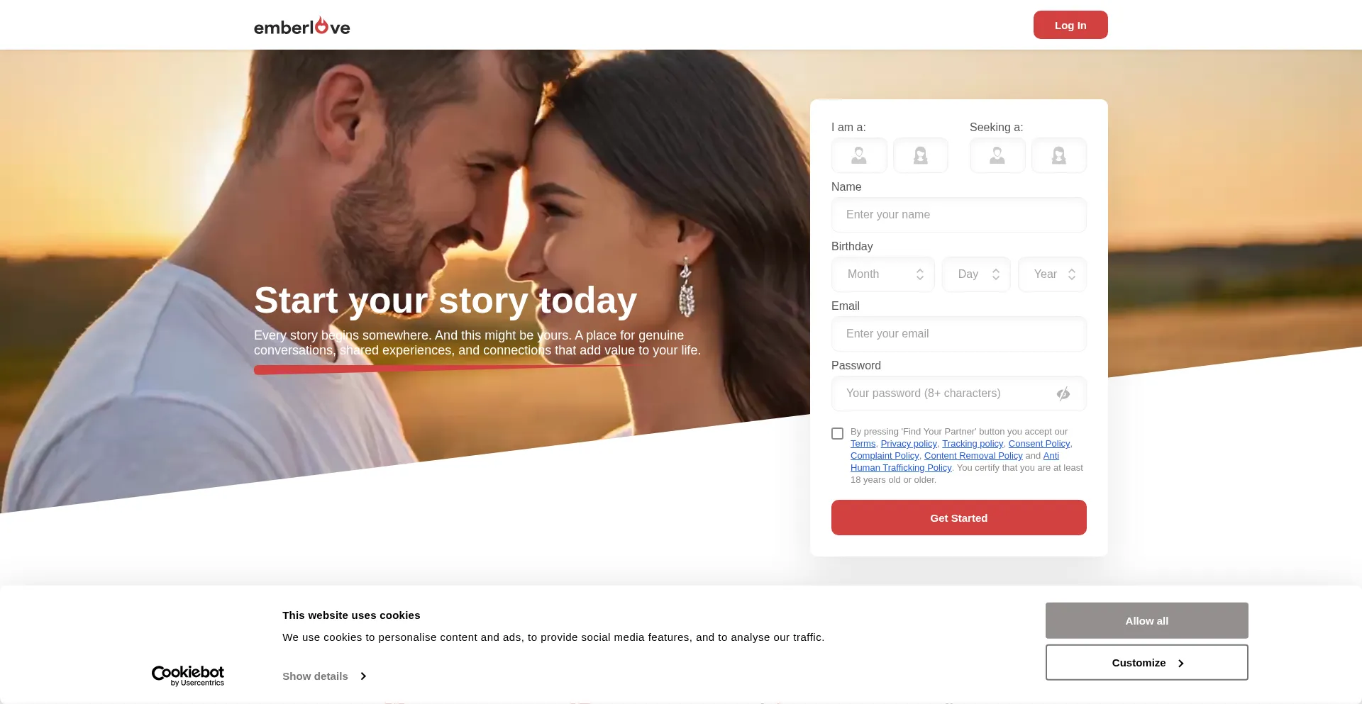 Emberlove.com Screenshot