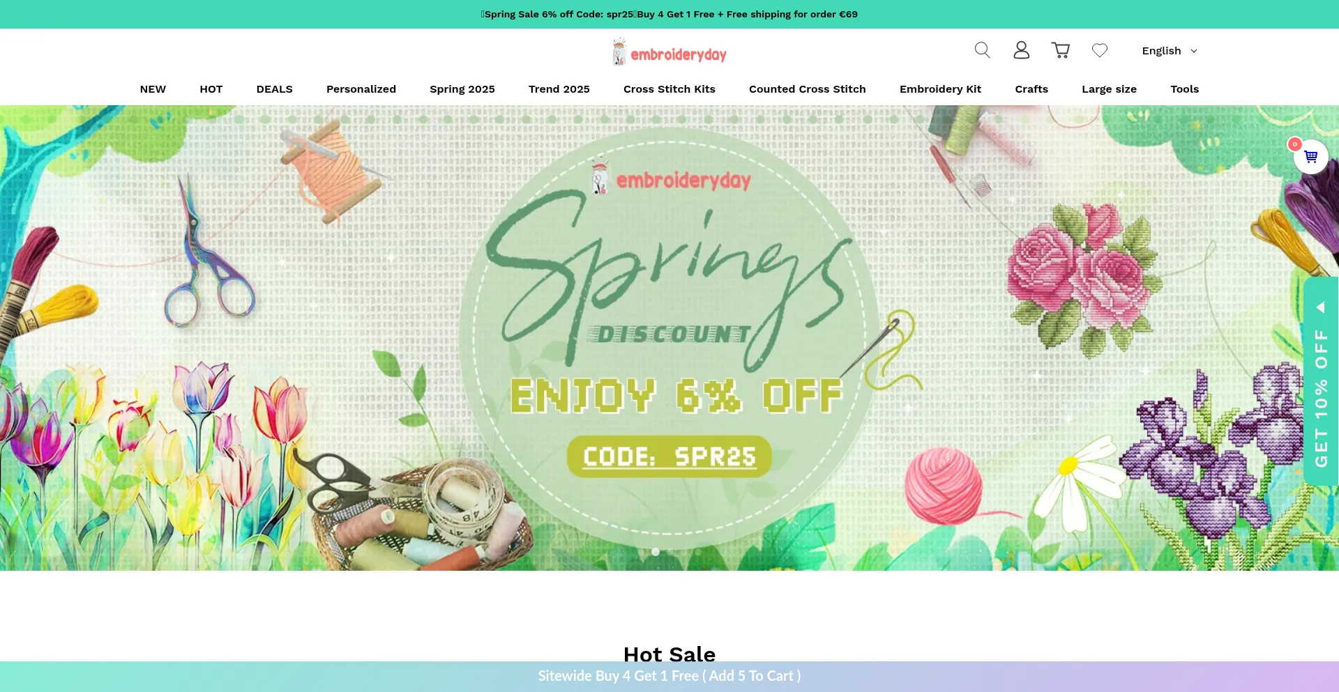 Website screenshot of Embroideryday.com