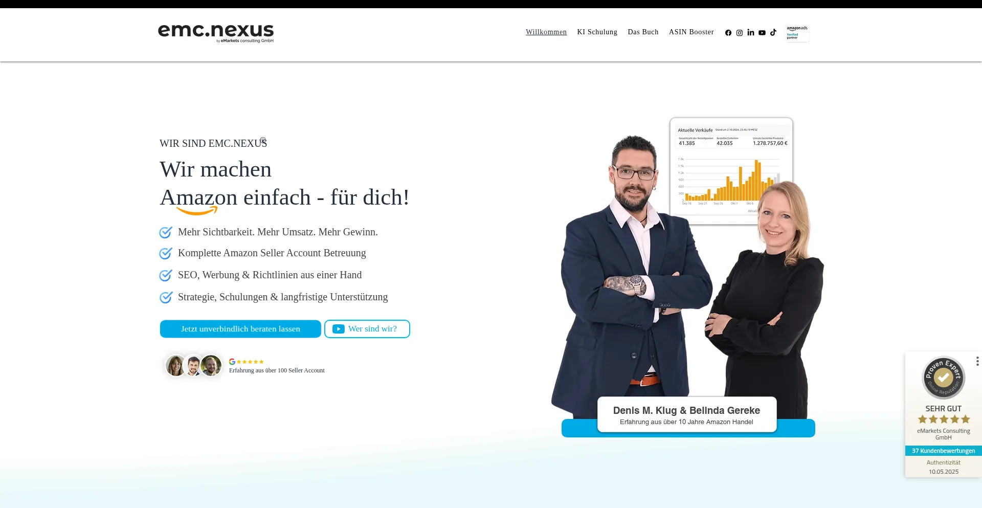 Website screenshot of Emc.nexus