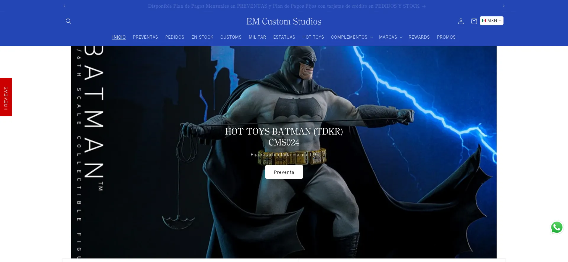 Website screenshot of Emcustomstudios.com
