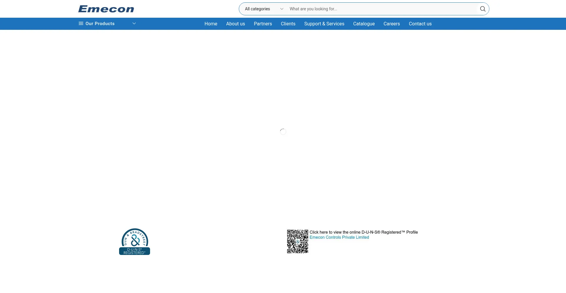 Website screenshot of Emeconcontrols.com