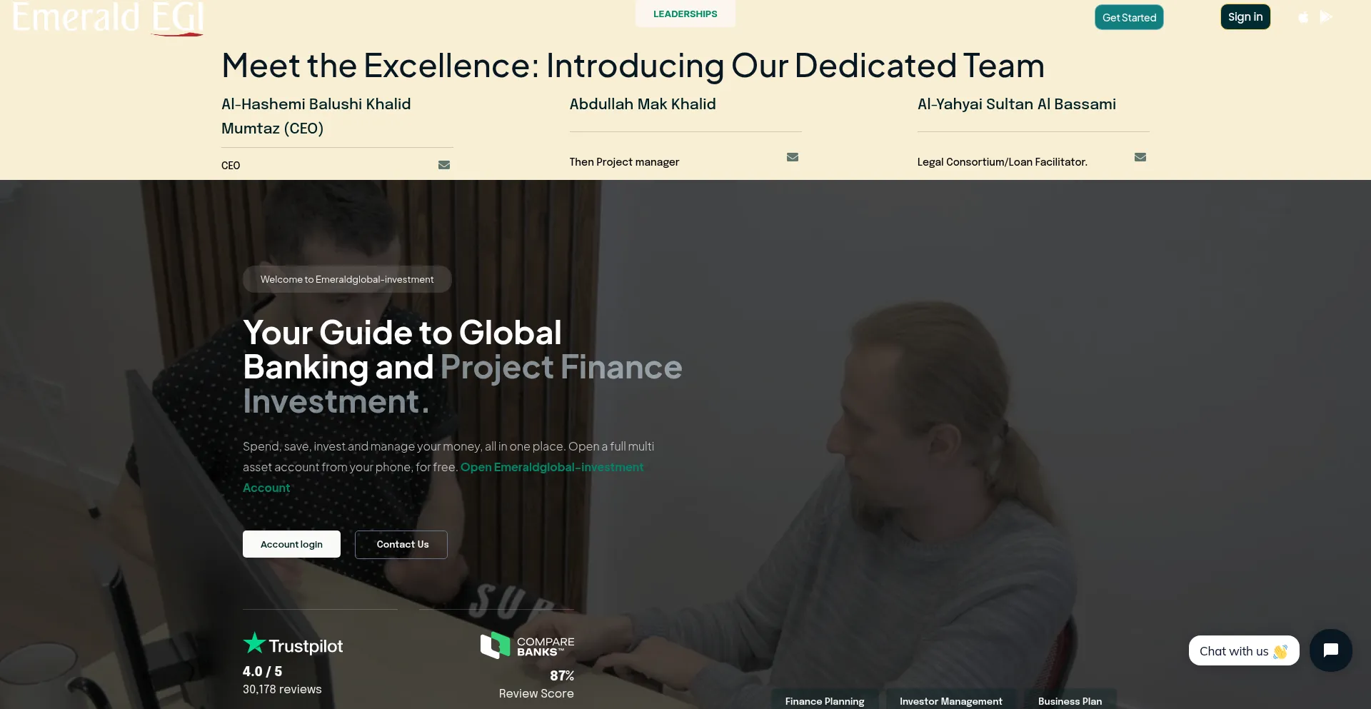 Website screenshot of Emeraldglobal-investment.com
