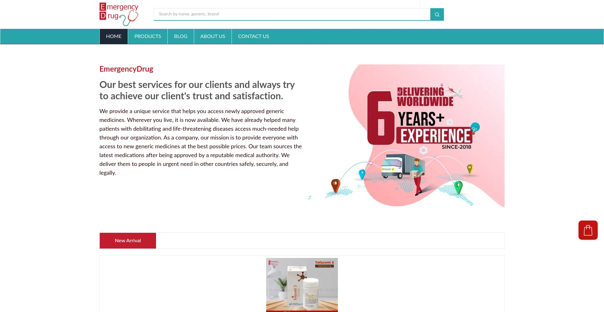 Website screenshot of Emergencydrug.com