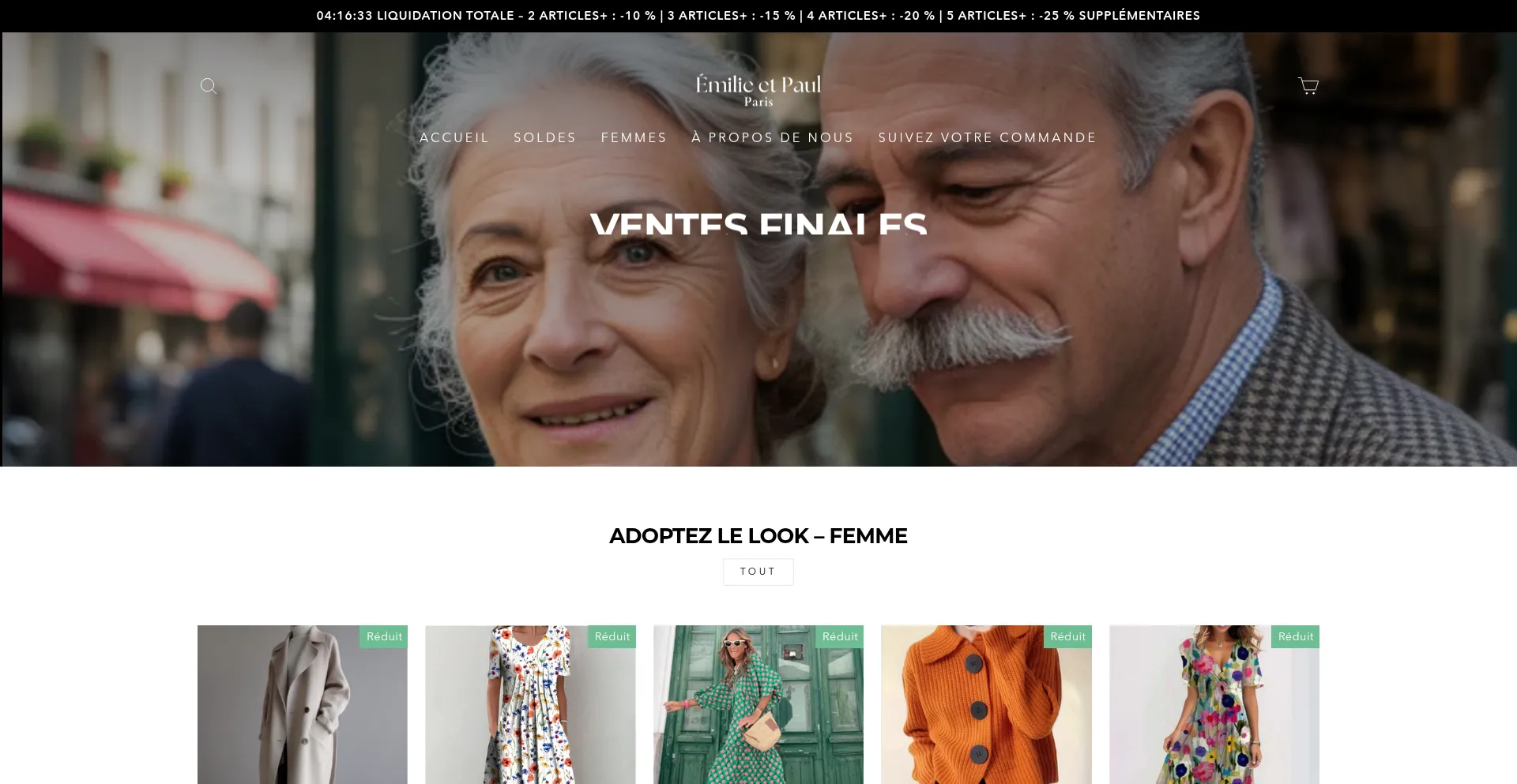Website screenshot of Emilieetpaulparis.fr