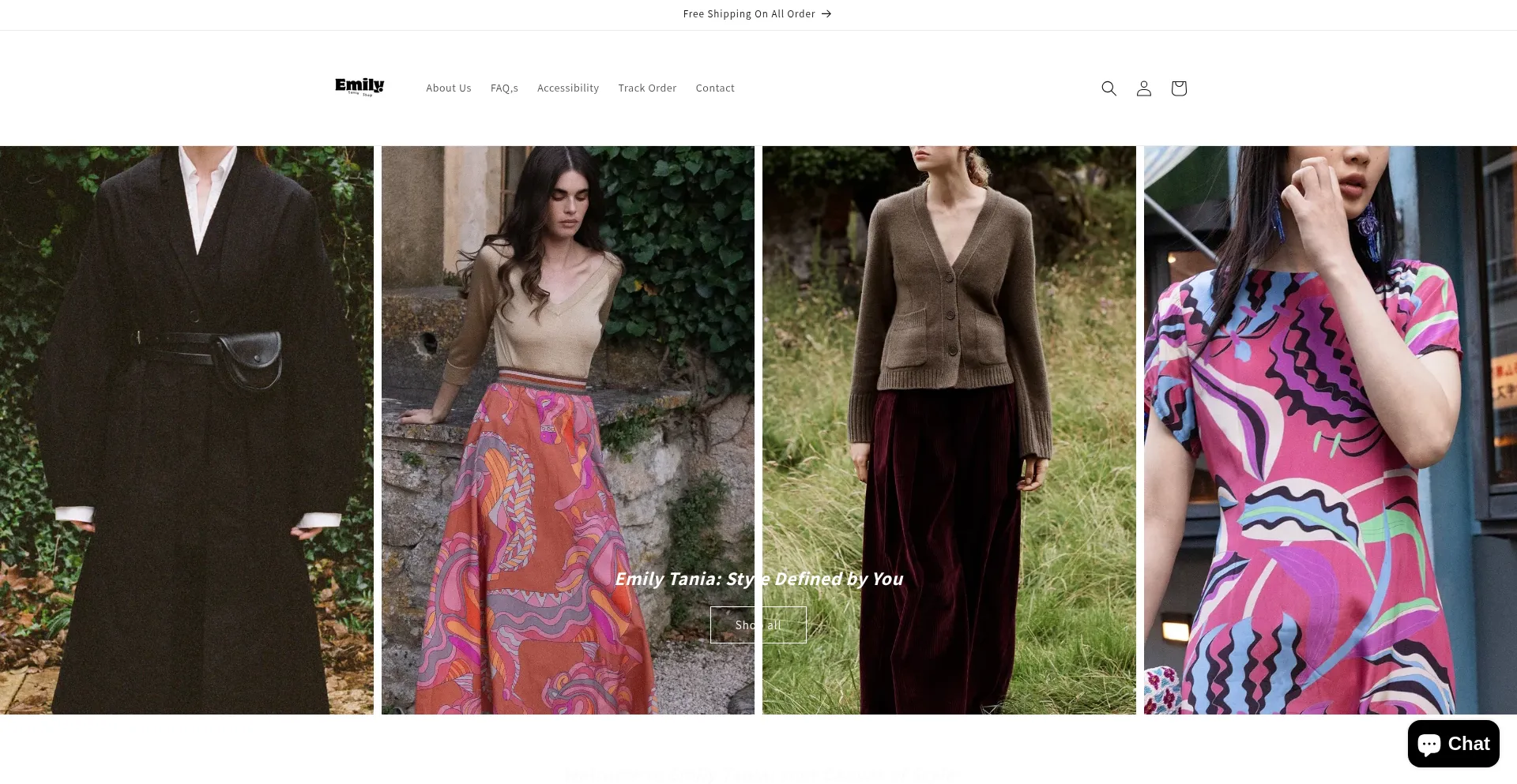 Website screenshot of Emily55tania.myshopify.com