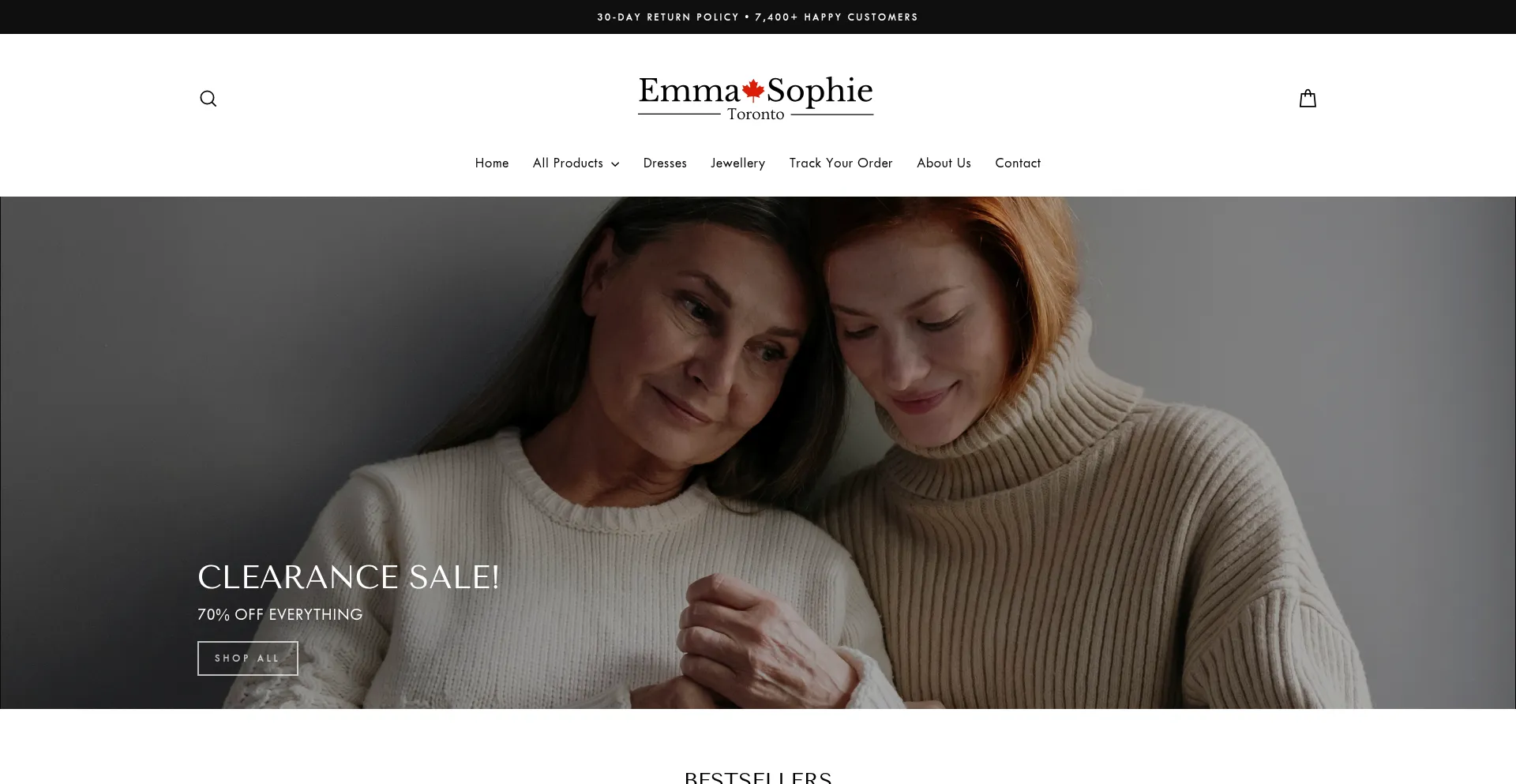 Website screenshot of Emmasophie-boutique.com