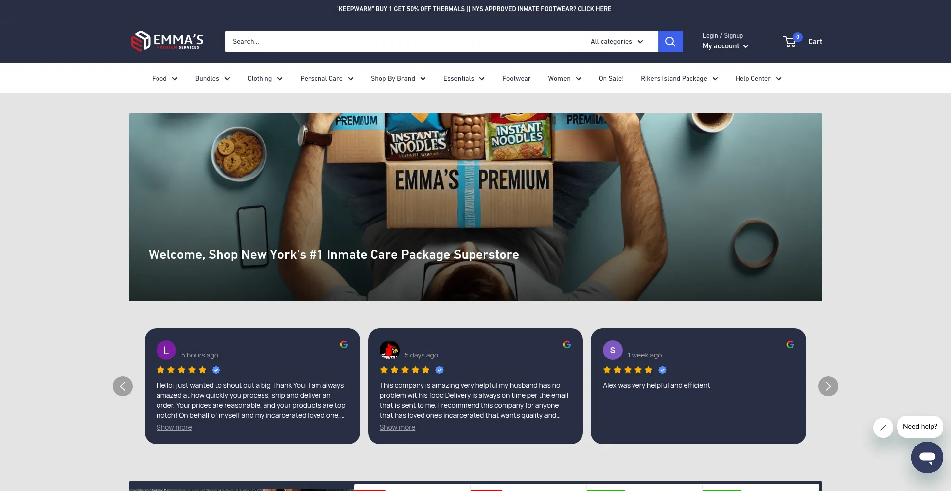 Website screenshot of Emmaspremiumservices.com
