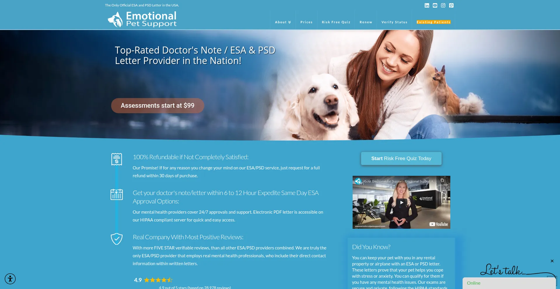 Is Emotionalpetsupport.com Safe?