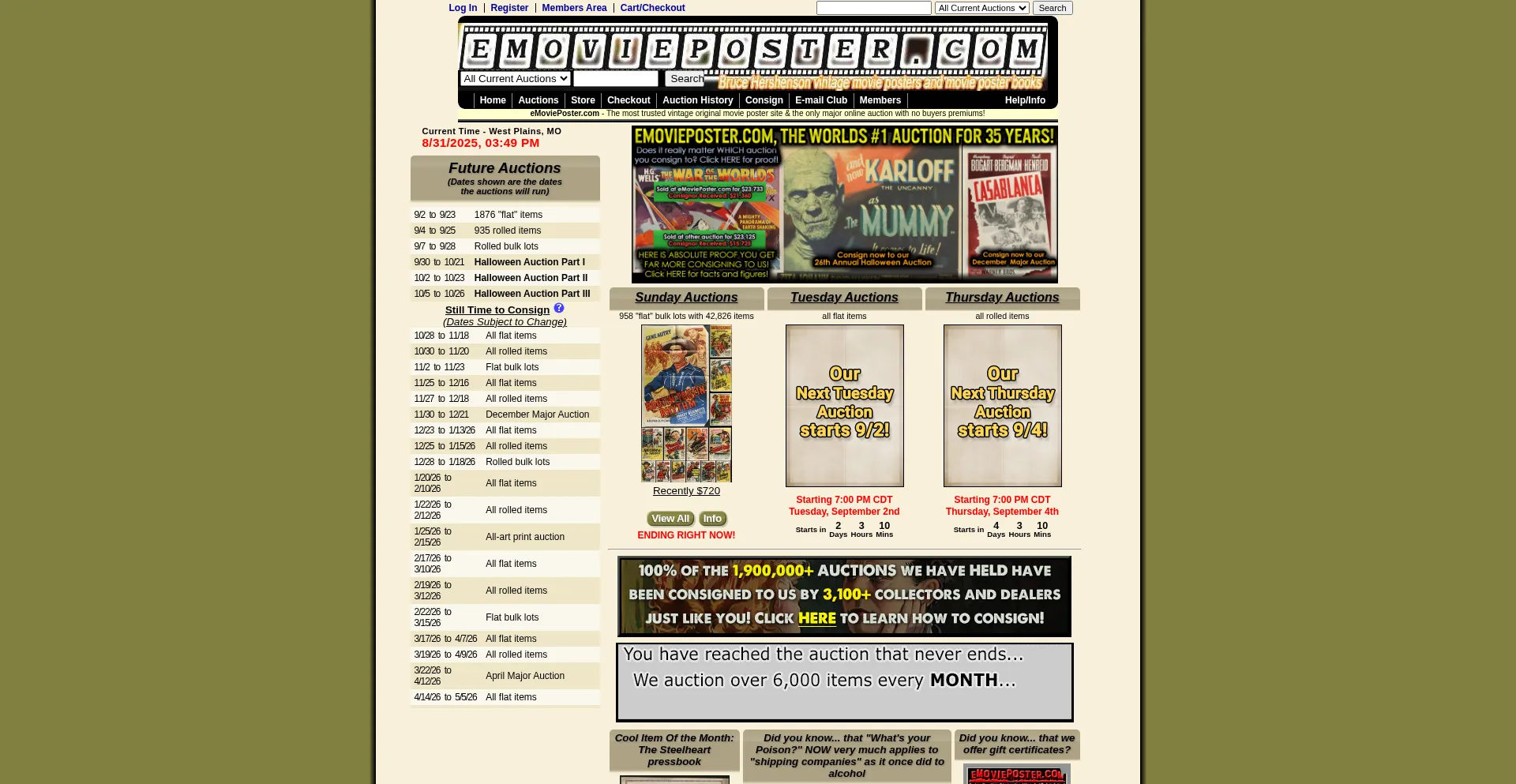 Website screenshot of Emovieposter.com