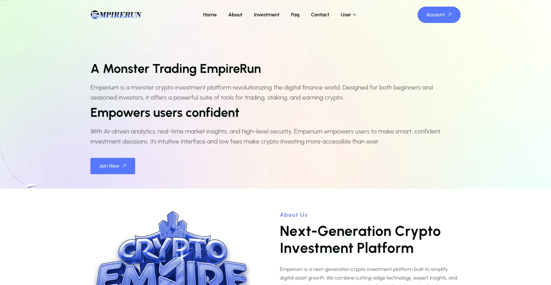 Website screenshot of Empirerun.net