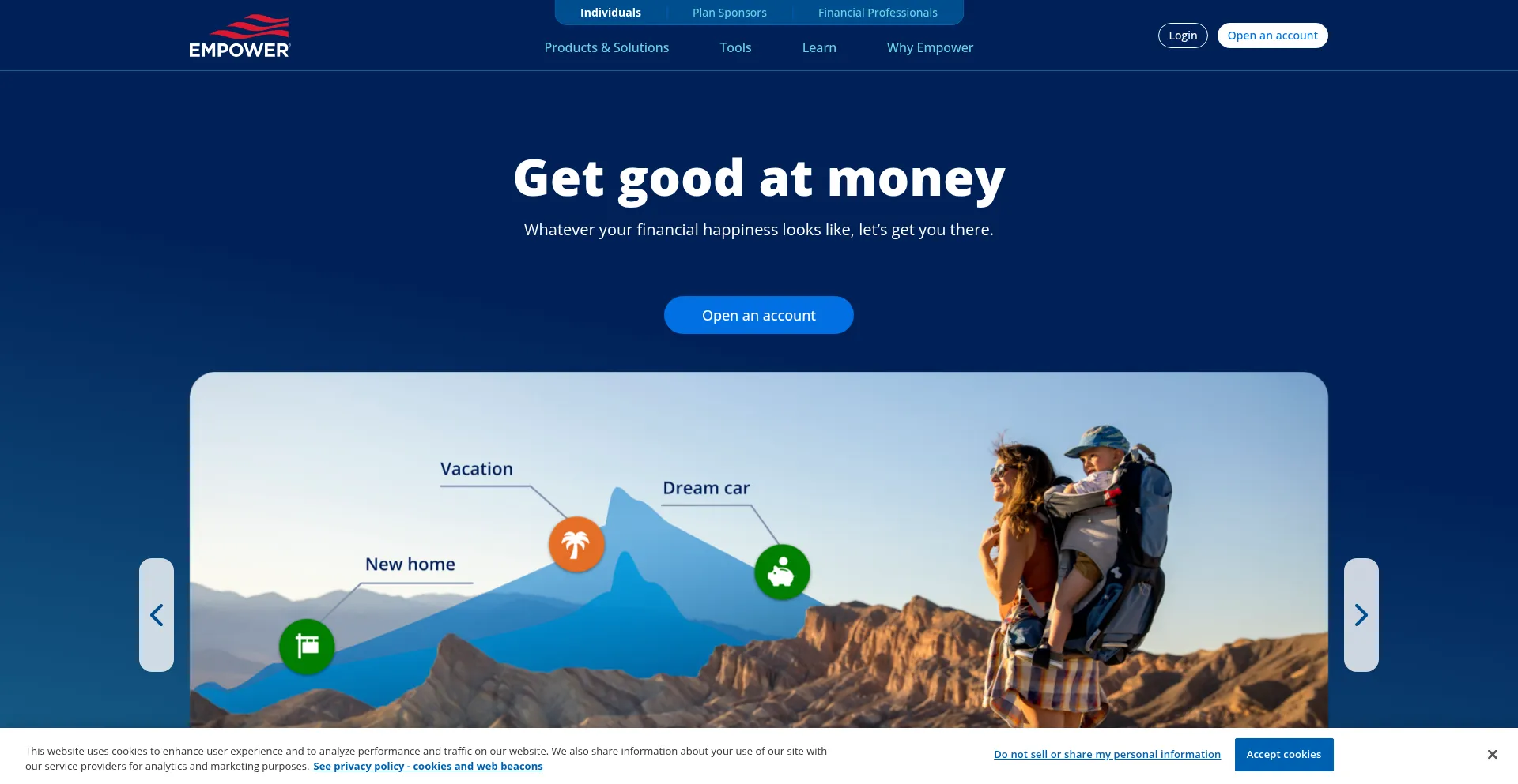 Website screenshot of Empower-retirement.com