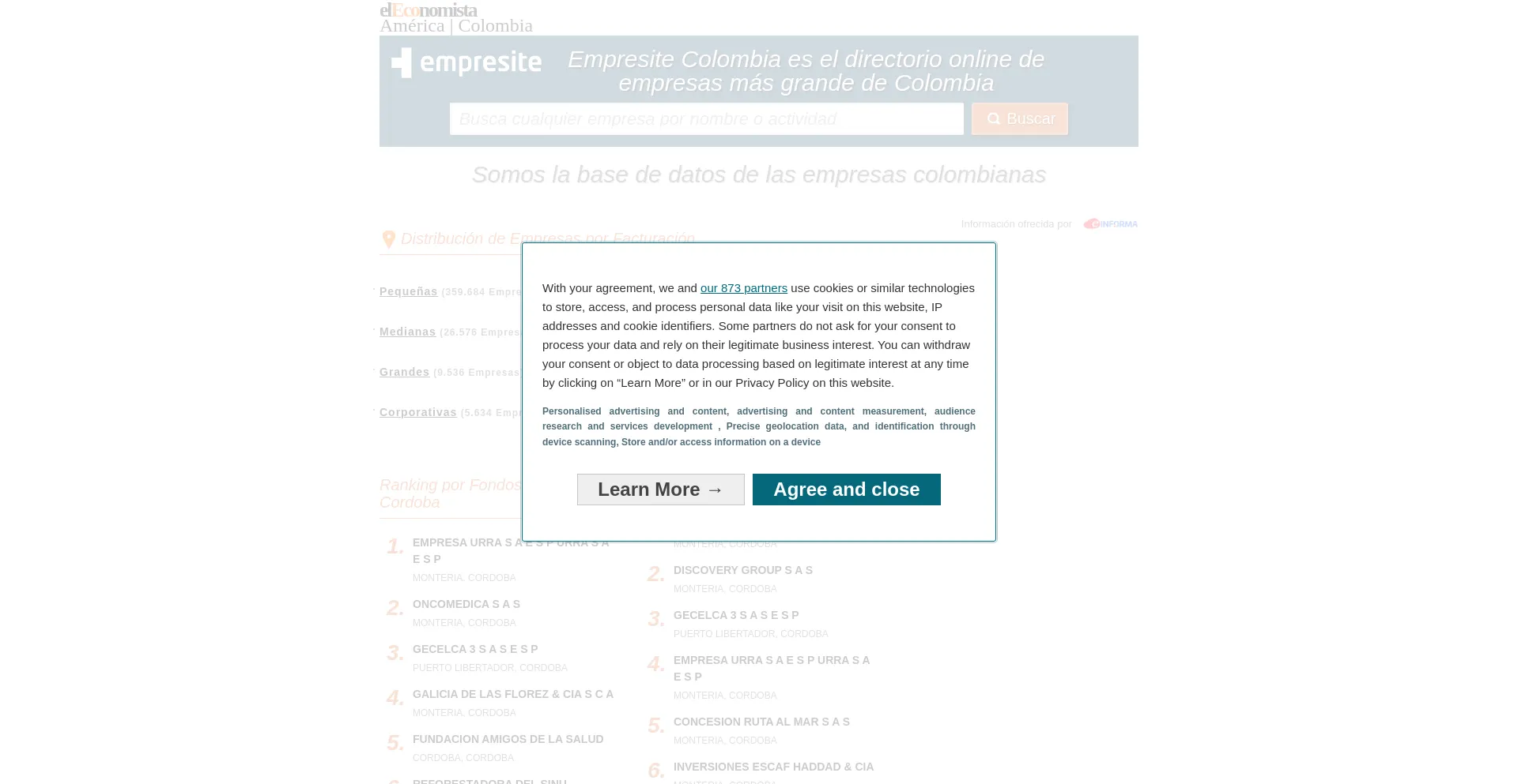Website screenshot of Empresite.eleconomistaamerica.co