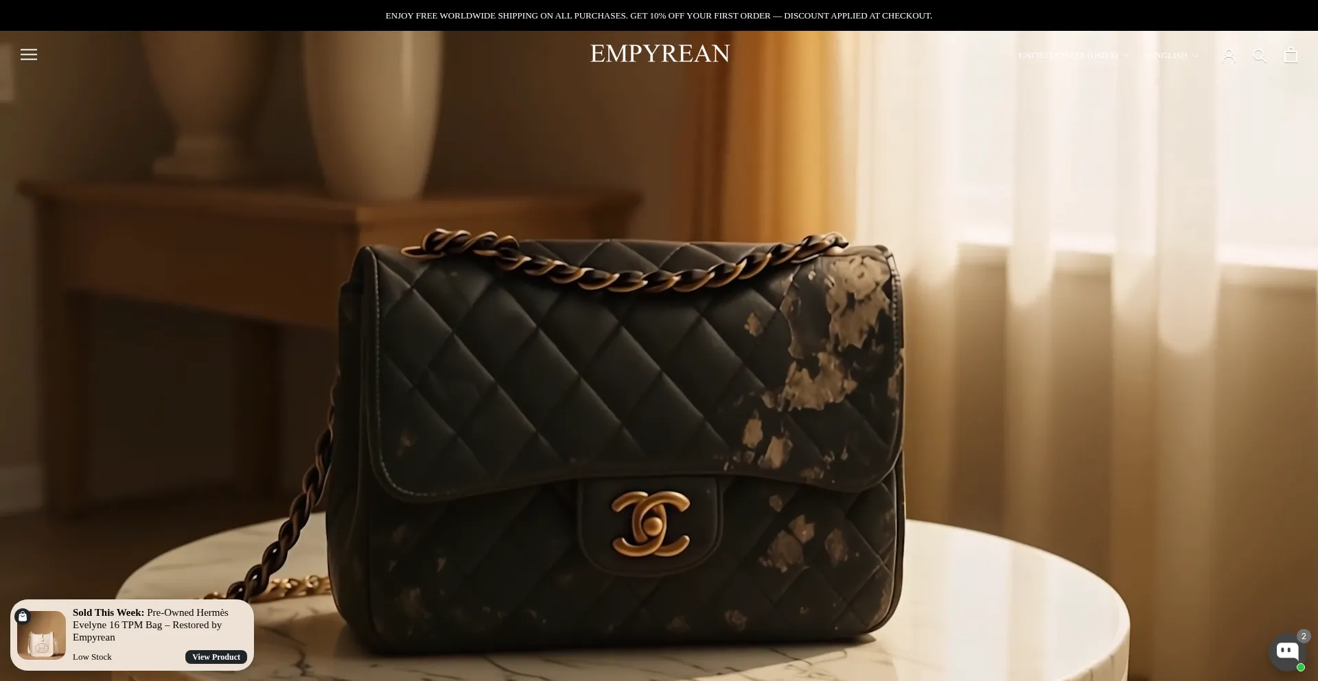 Website screenshot of Empyreanatelier.com