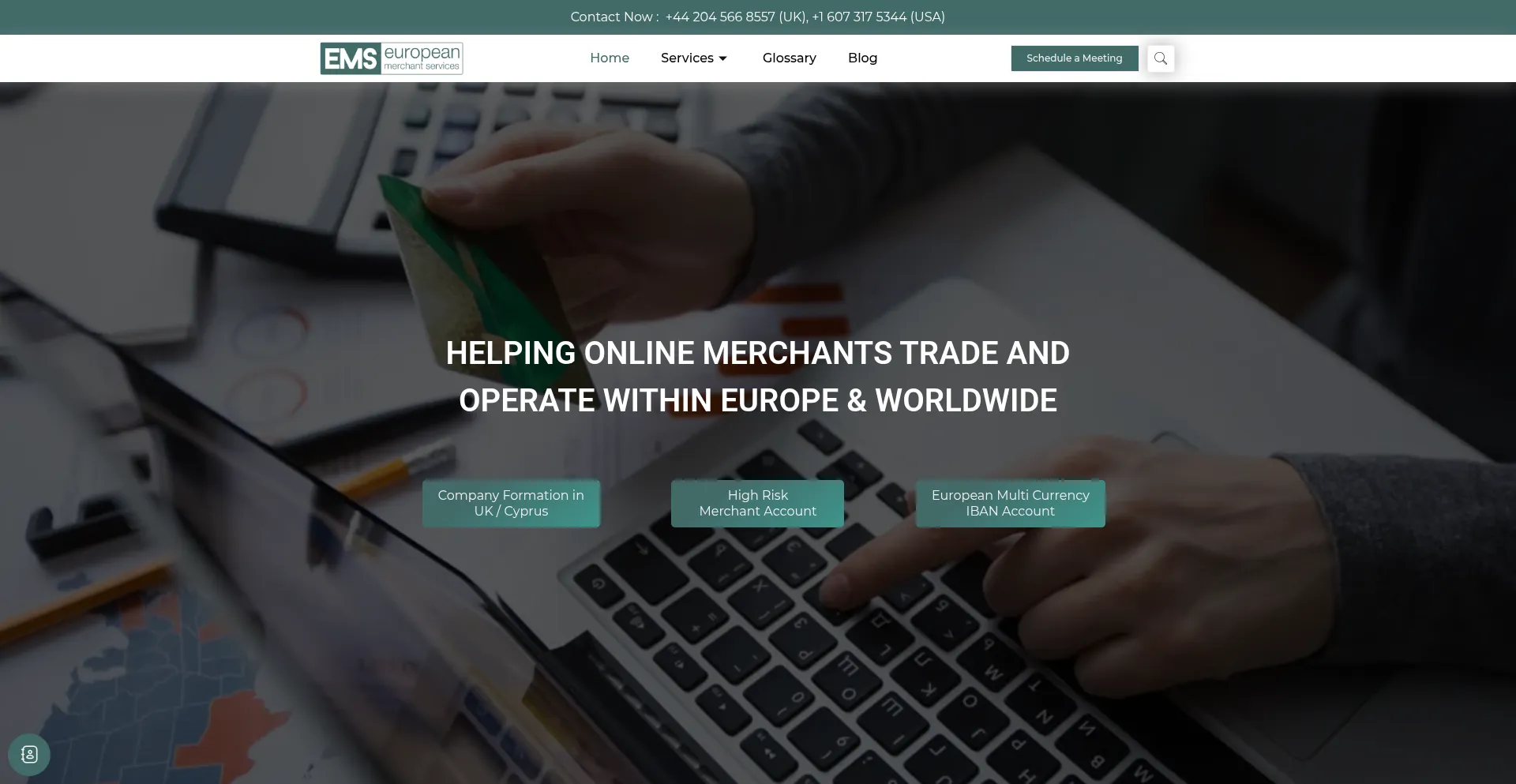 Website screenshot of Ems-ltd.global