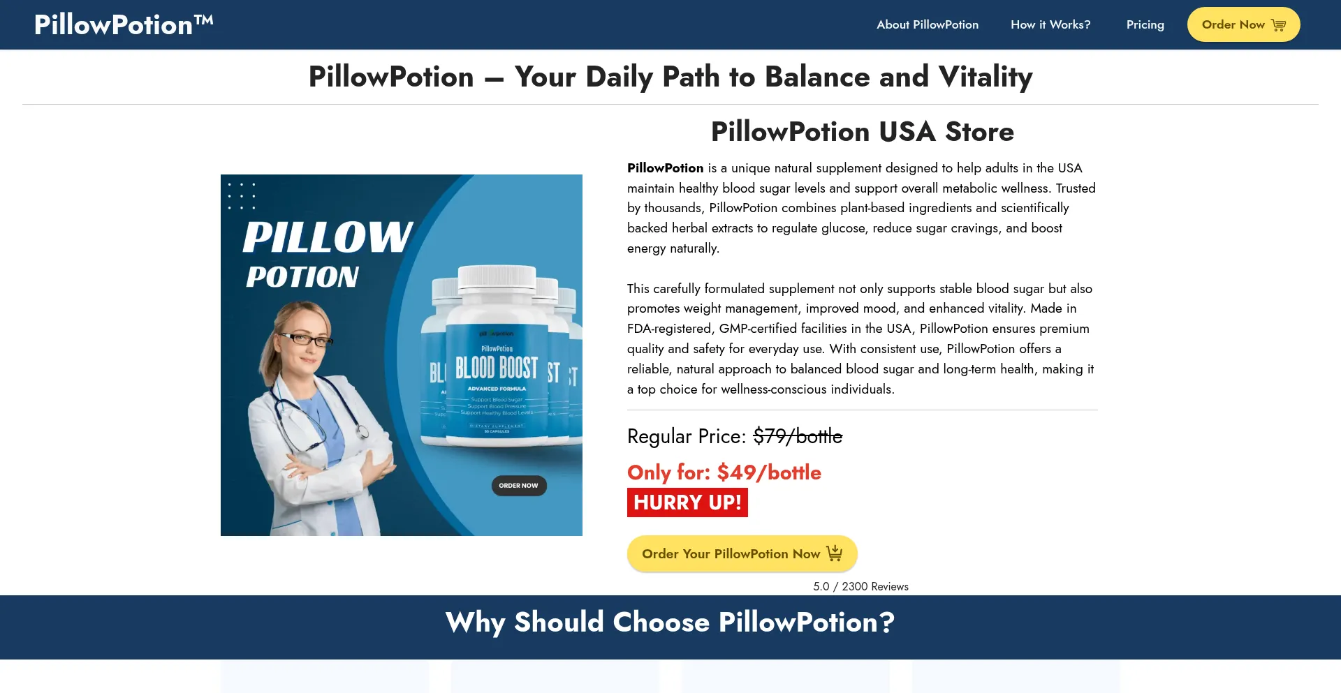 Website screenshot of En-en-pillowpotion.com