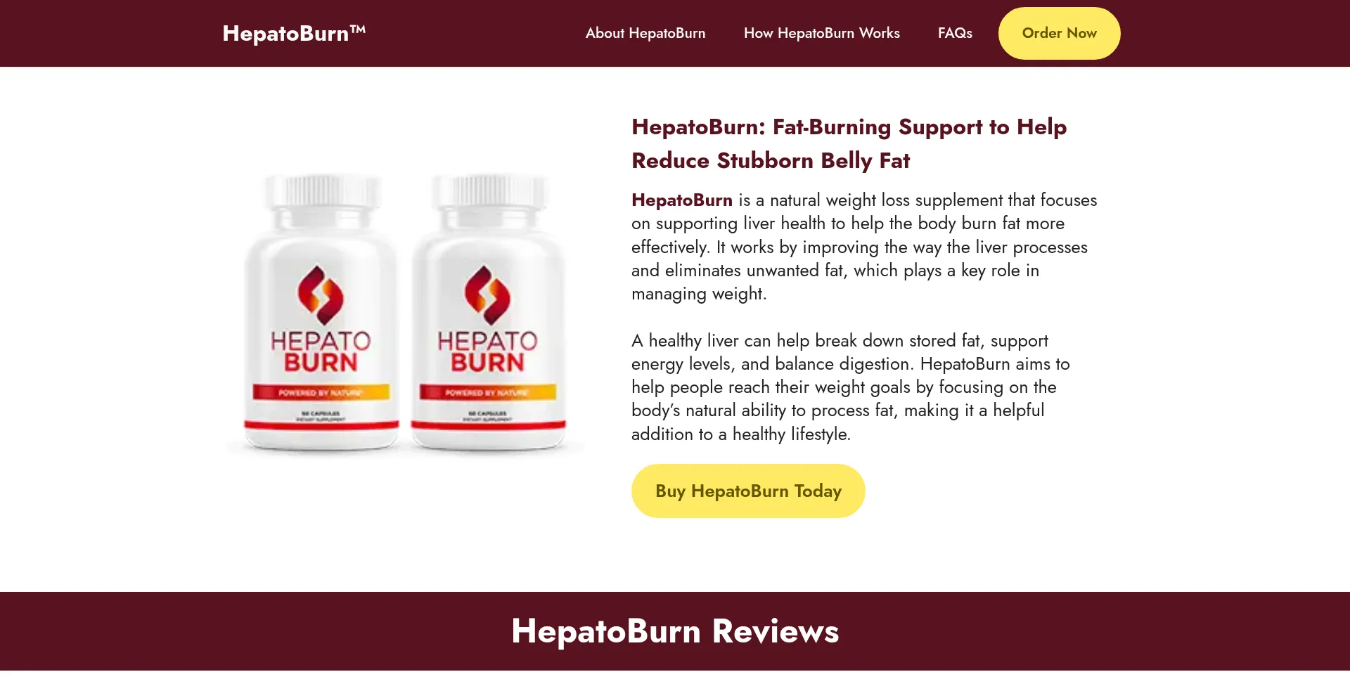 Website screenshot of En-hepatoburn.com