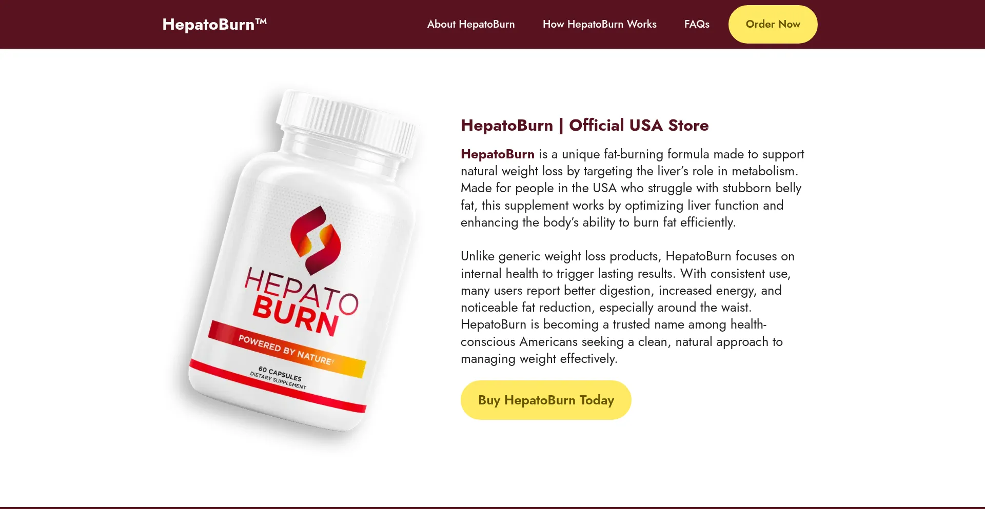 Website screenshot of En-us--hepatoburn.com