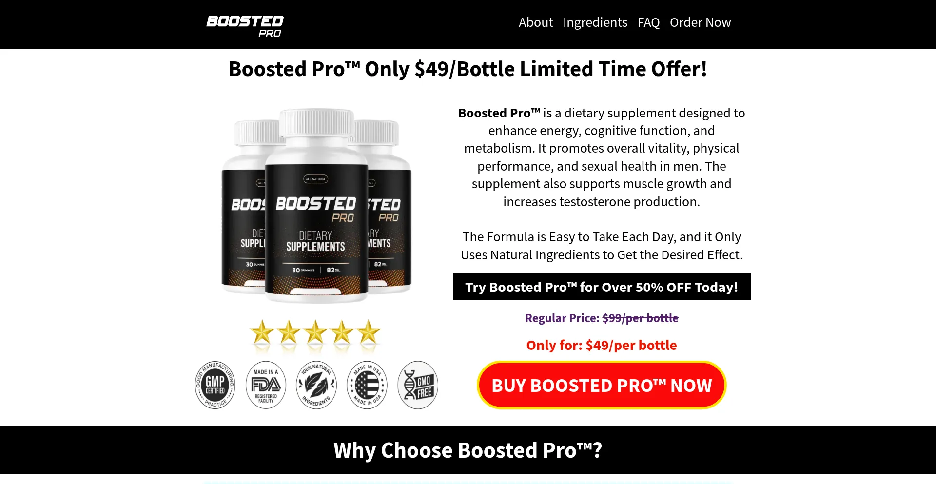 Website screenshot of En-us-boostedpro.com