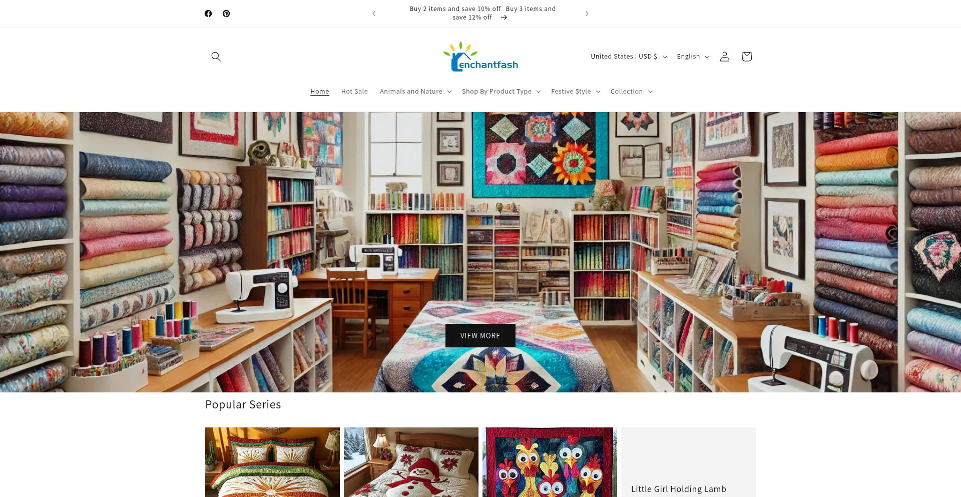 Website screenshot of Enchantfash.com