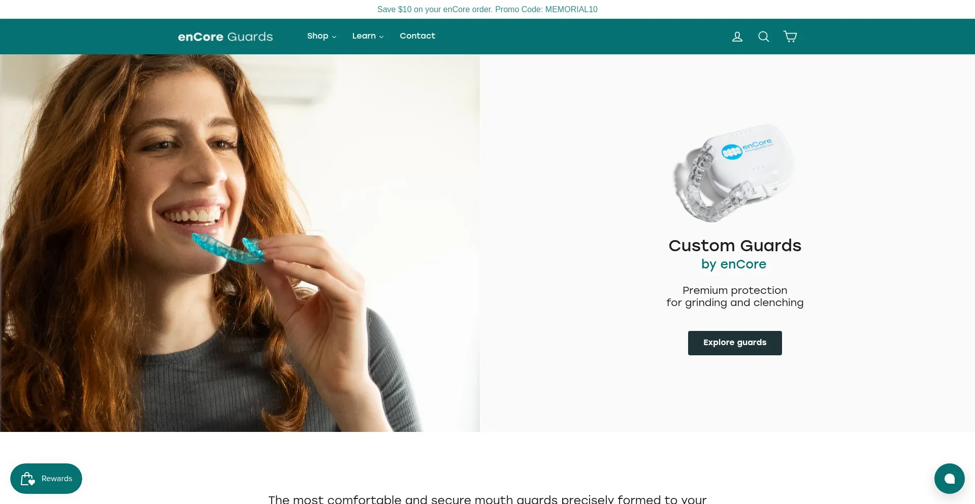 Website screenshot of Encoreguards.com