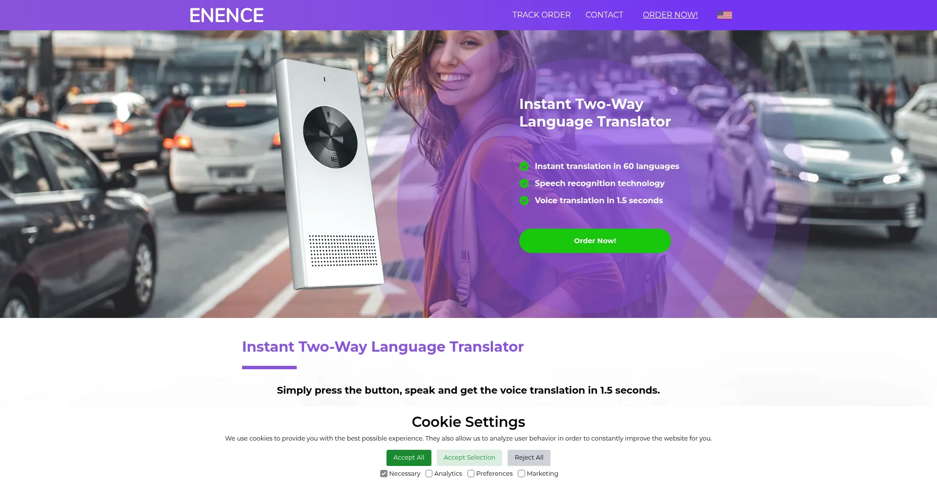Website screenshot of Enencestore.com