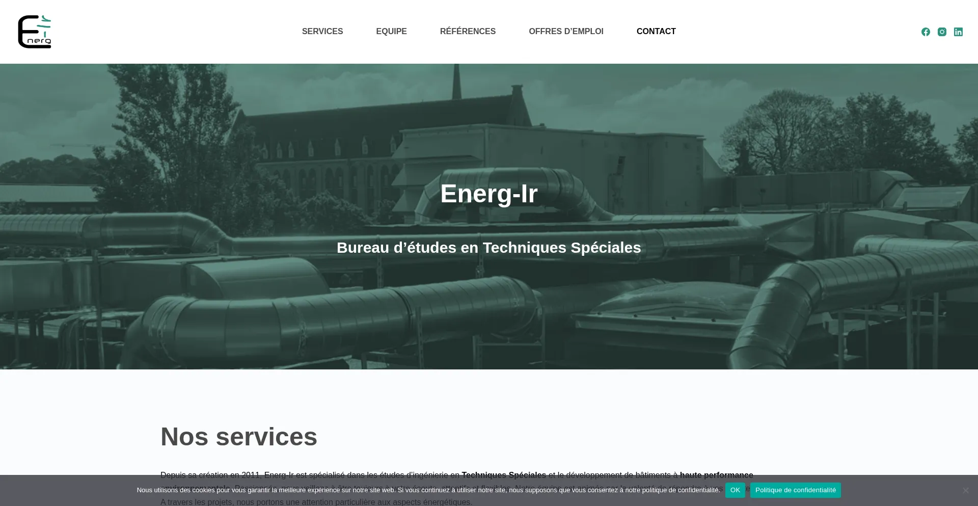 Website screenshot of Energ-ir.be