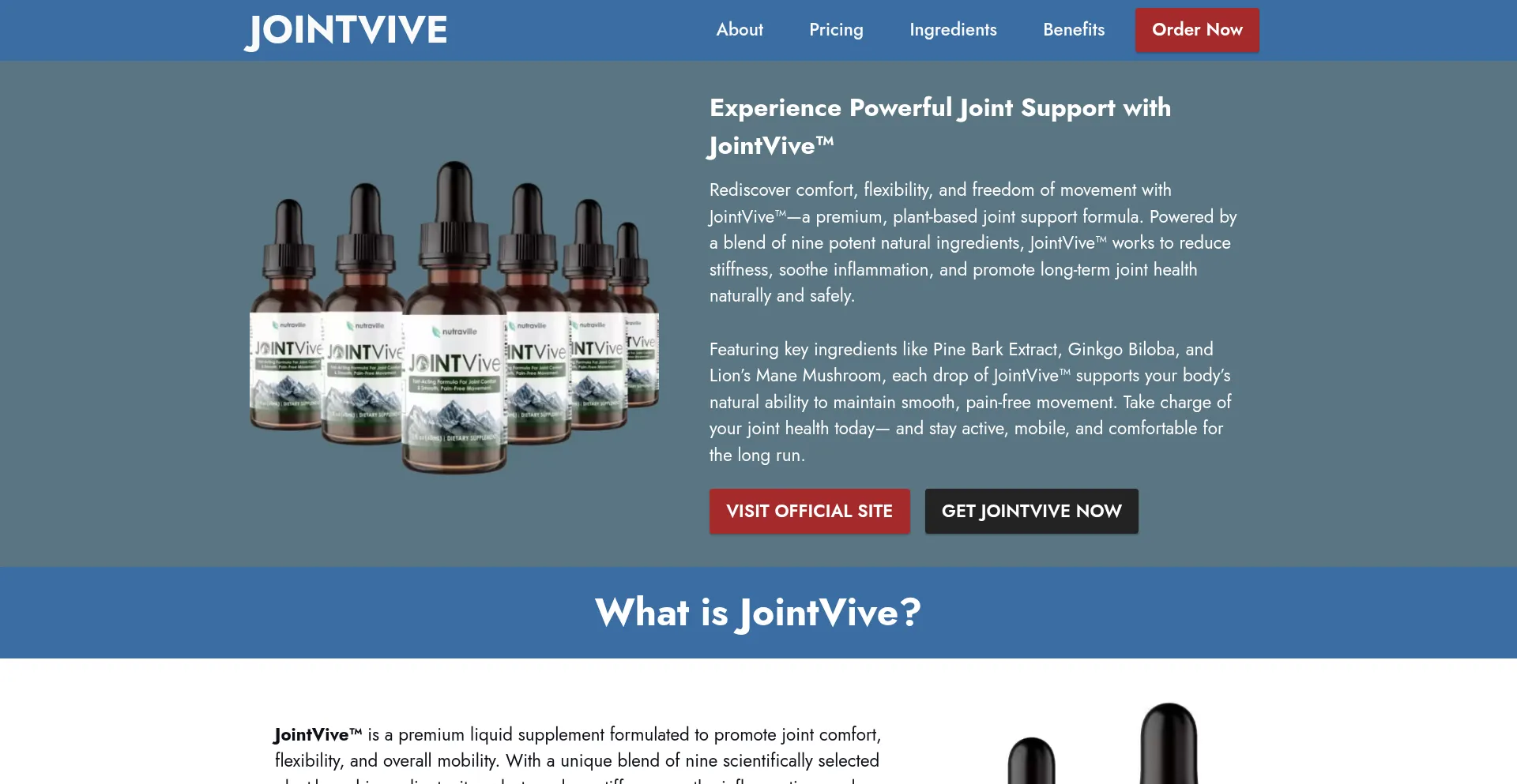 Website screenshot of Eng-en-us-jointvive.com