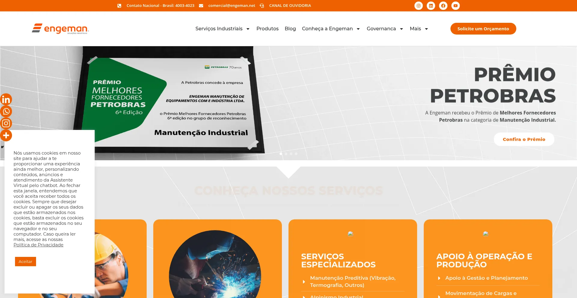 Website screenshot of Engeman.net