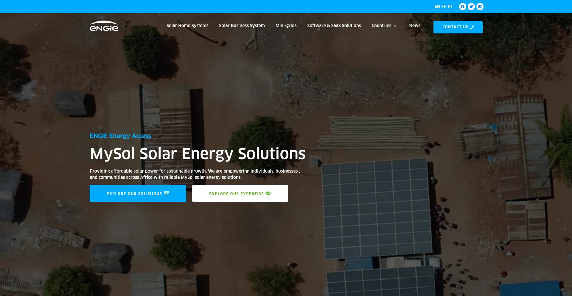 Website screenshot of Engie-energyaccess.com