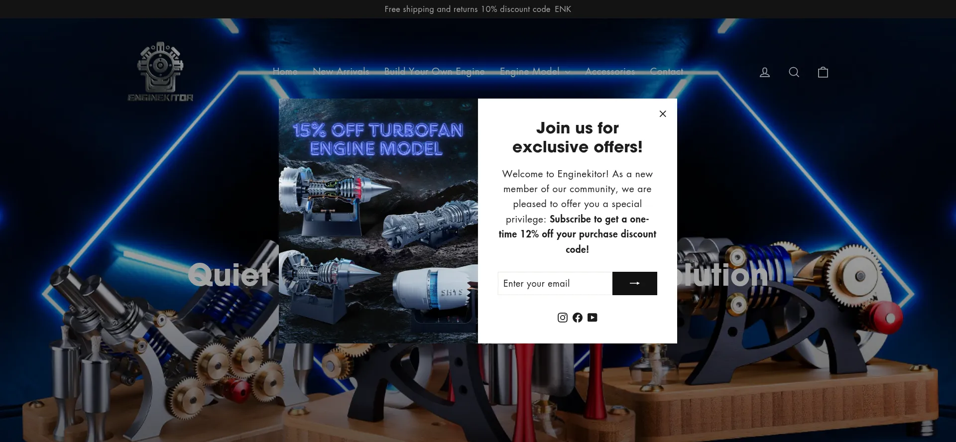 Website screenshot of Enginekitor.com