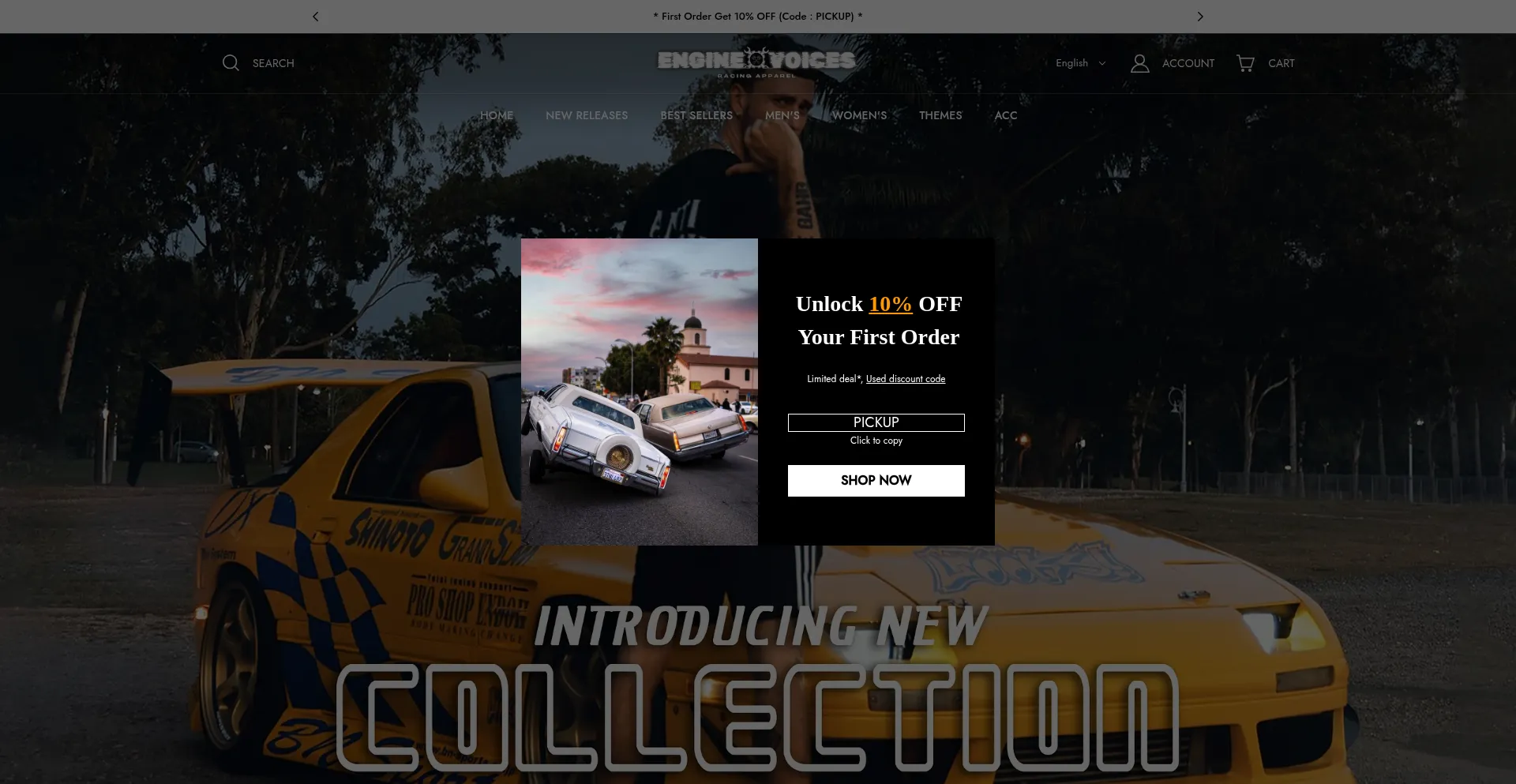 Website screenshot of Enginevoices.com